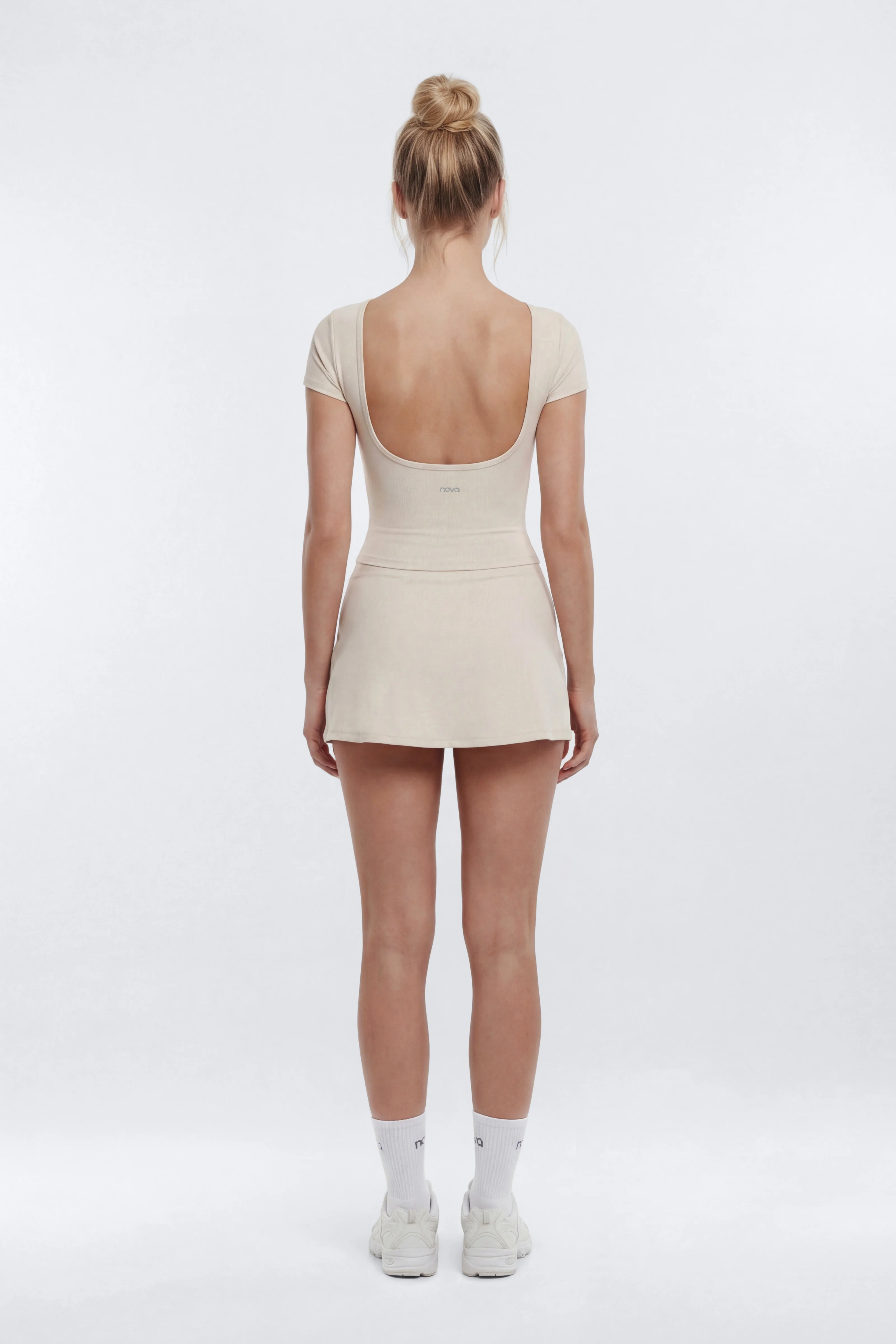 CloudForm™ Low Back Sports Top - Beige - Image 3