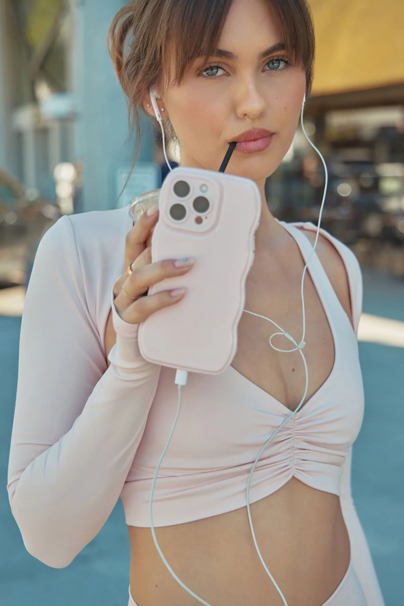 CloudForm™ Ruched Sports Bra - Blush