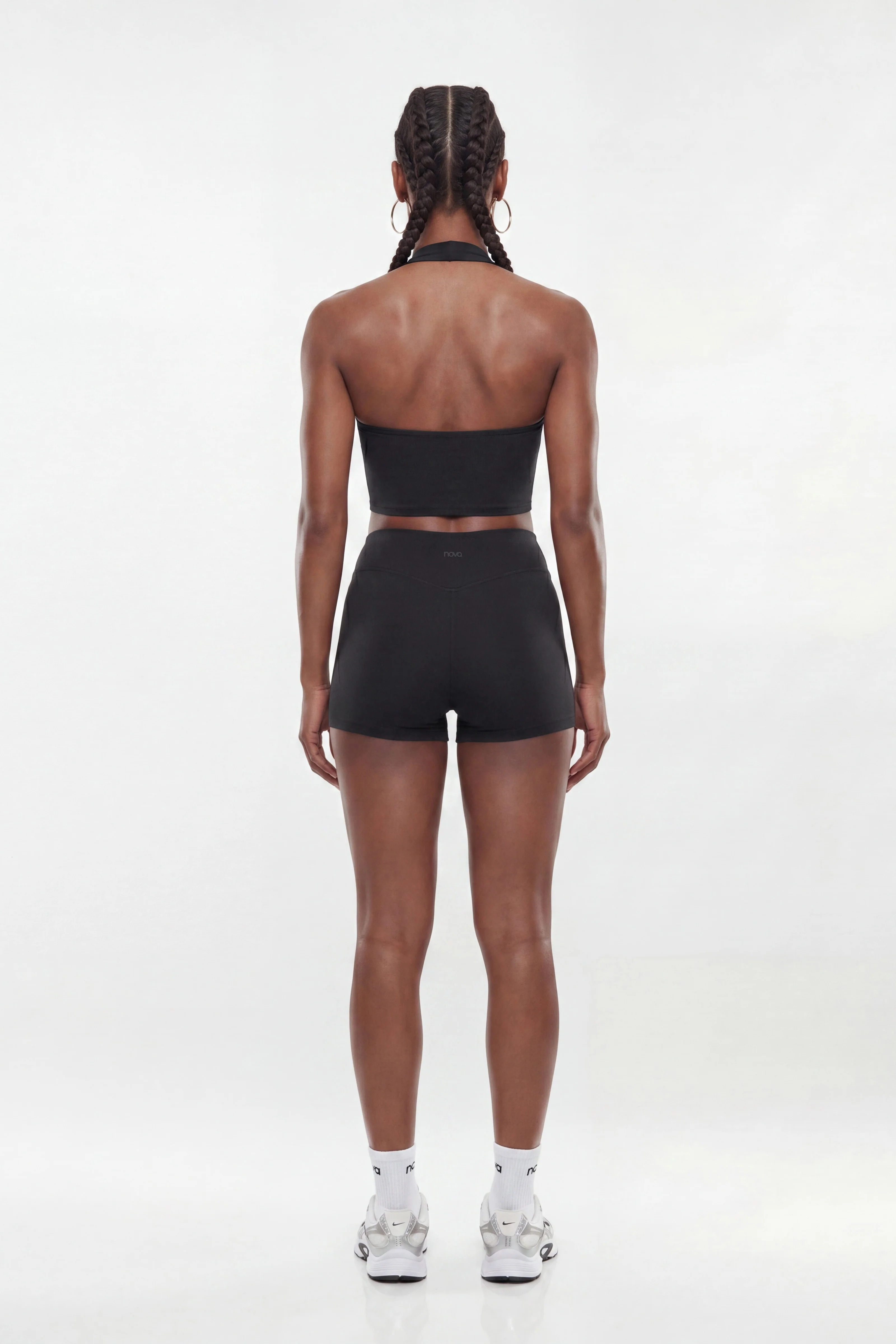 CloudForm™ Scoop Neck Active Halter Top - Black - Image 3