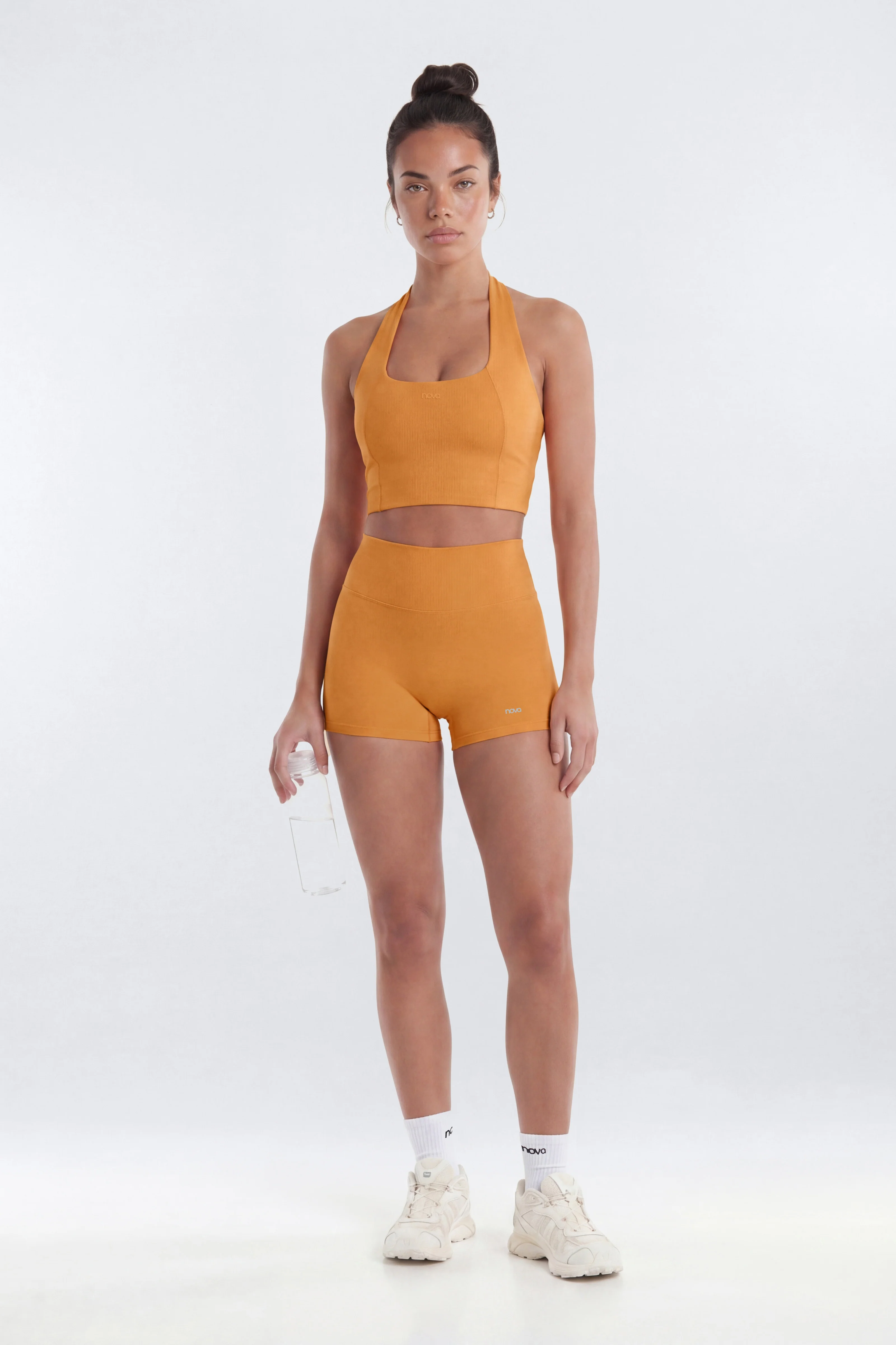 CloudForm™ Scoop Neck Active Halter Top - Tangerine - Image 3