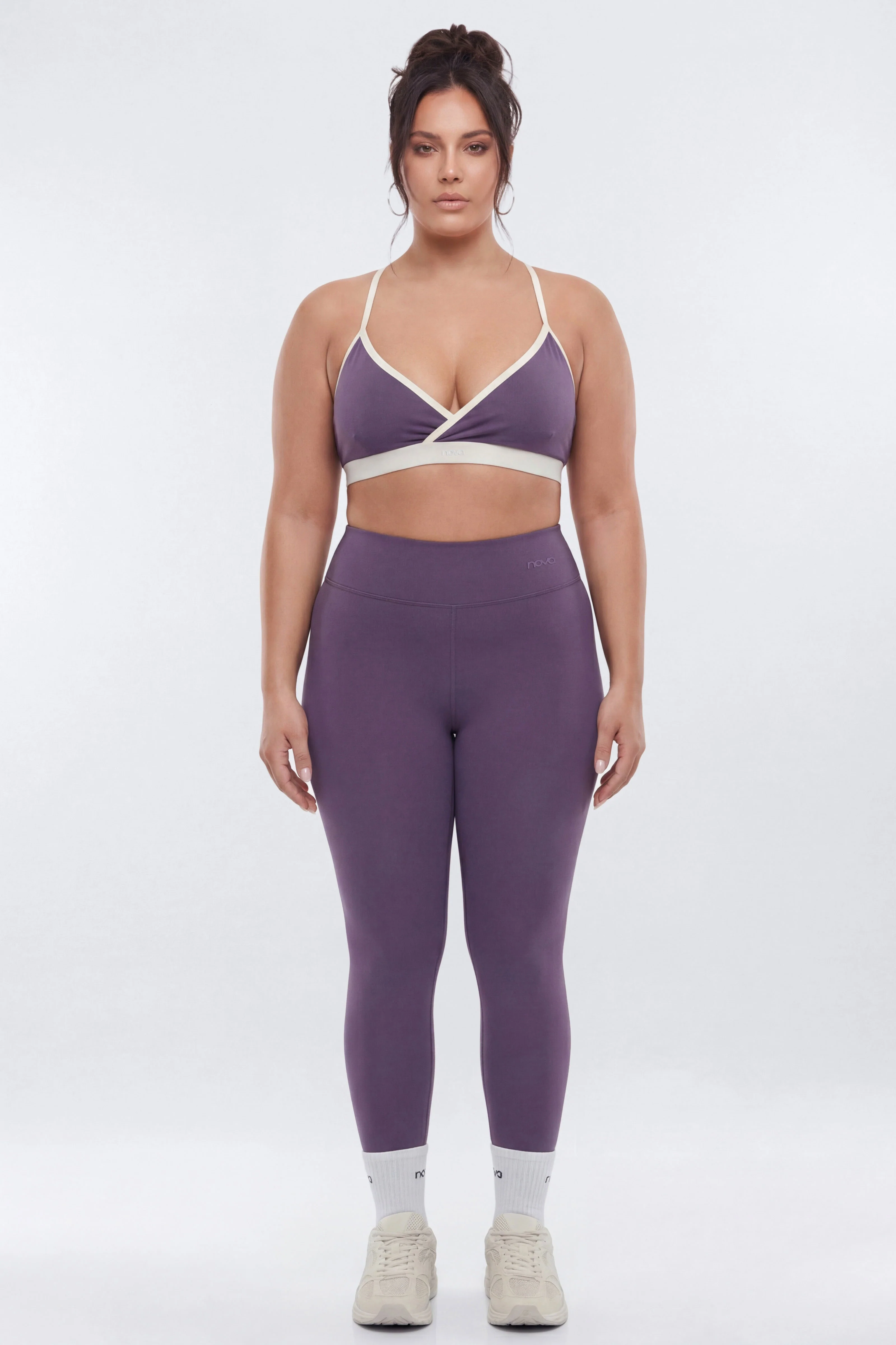 CloudForm™ V Front Contrast Sports Bra - Iris - Image 7