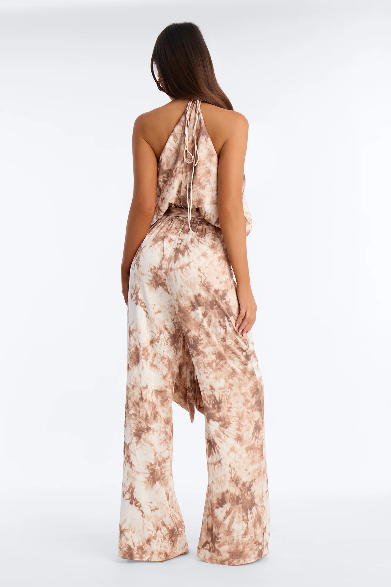 Cloudscape Satin Jumpsuit - Mocha - Image 4