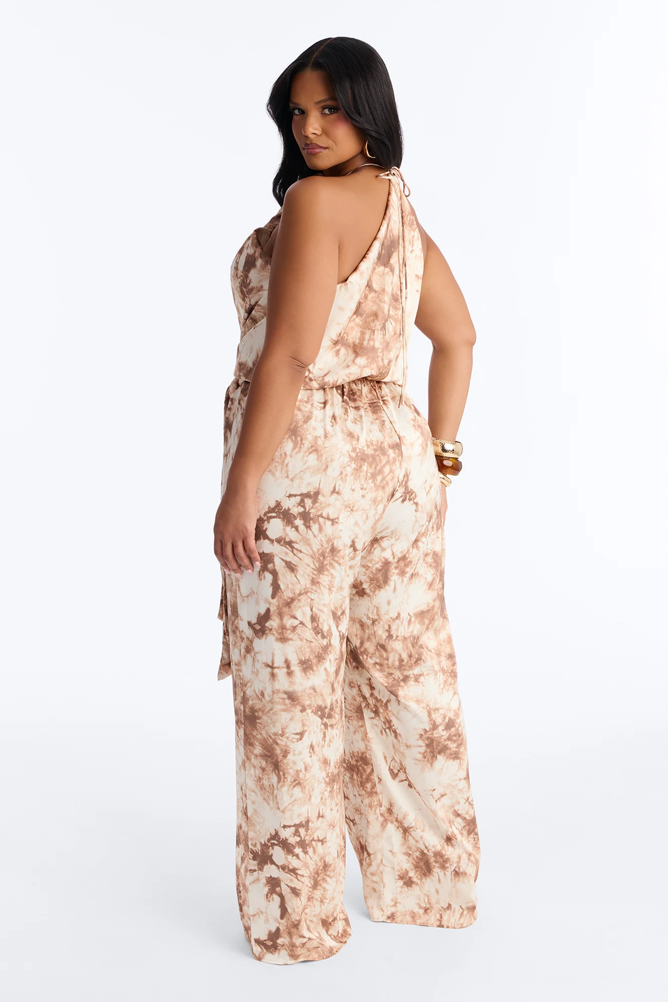 Cloudscape Satin Jumpsuit - Mocha - Image 8