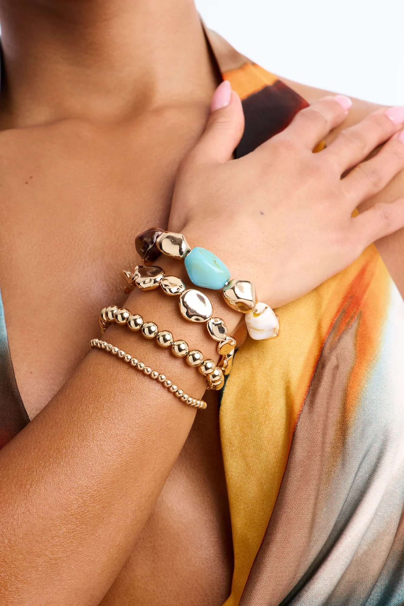 Coast To Coast 4 Piece Bracelet Set - Gold/Multi