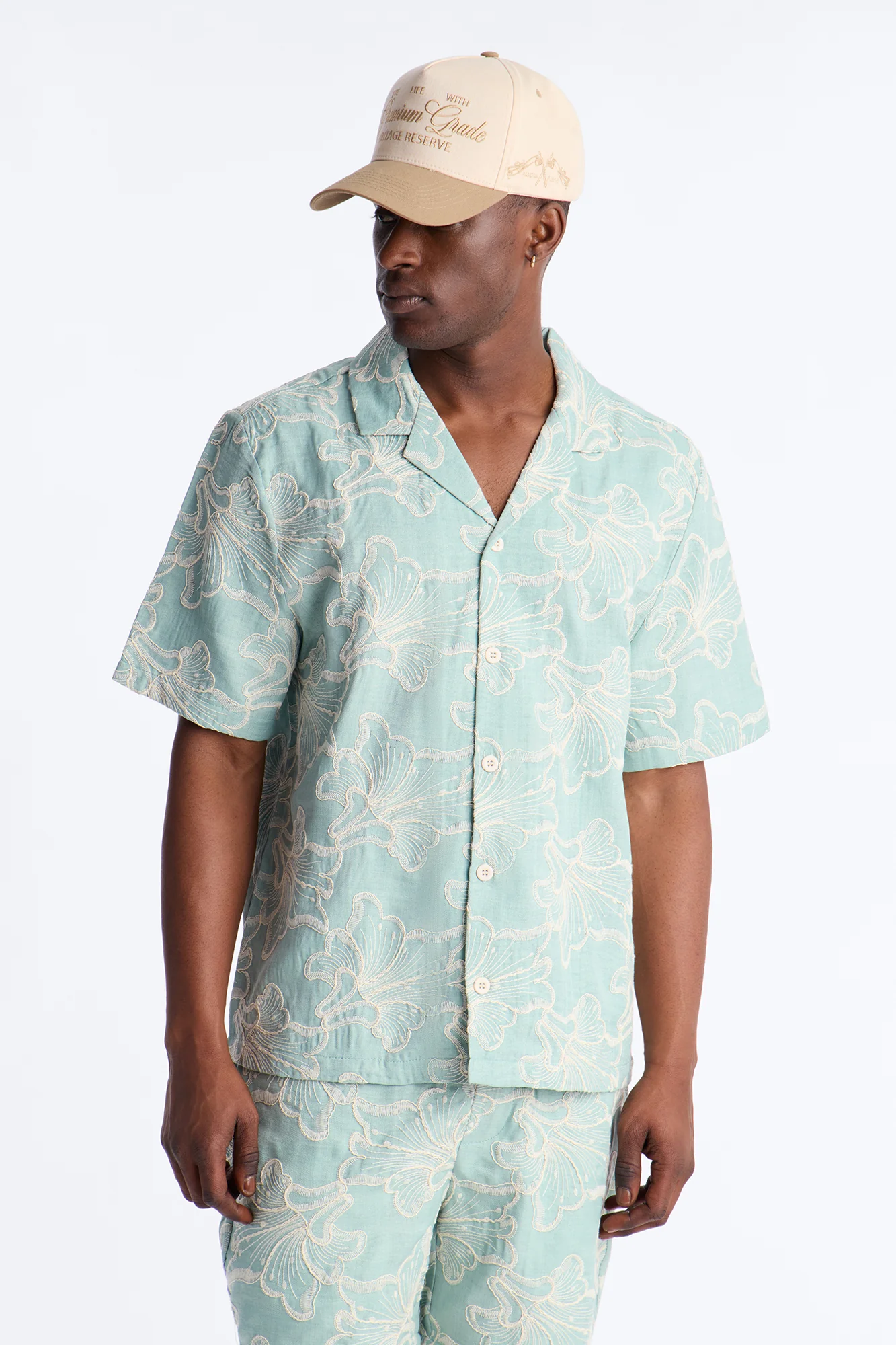 Coastal Drift Cuban Button Up Shirt - Mint - Image 2