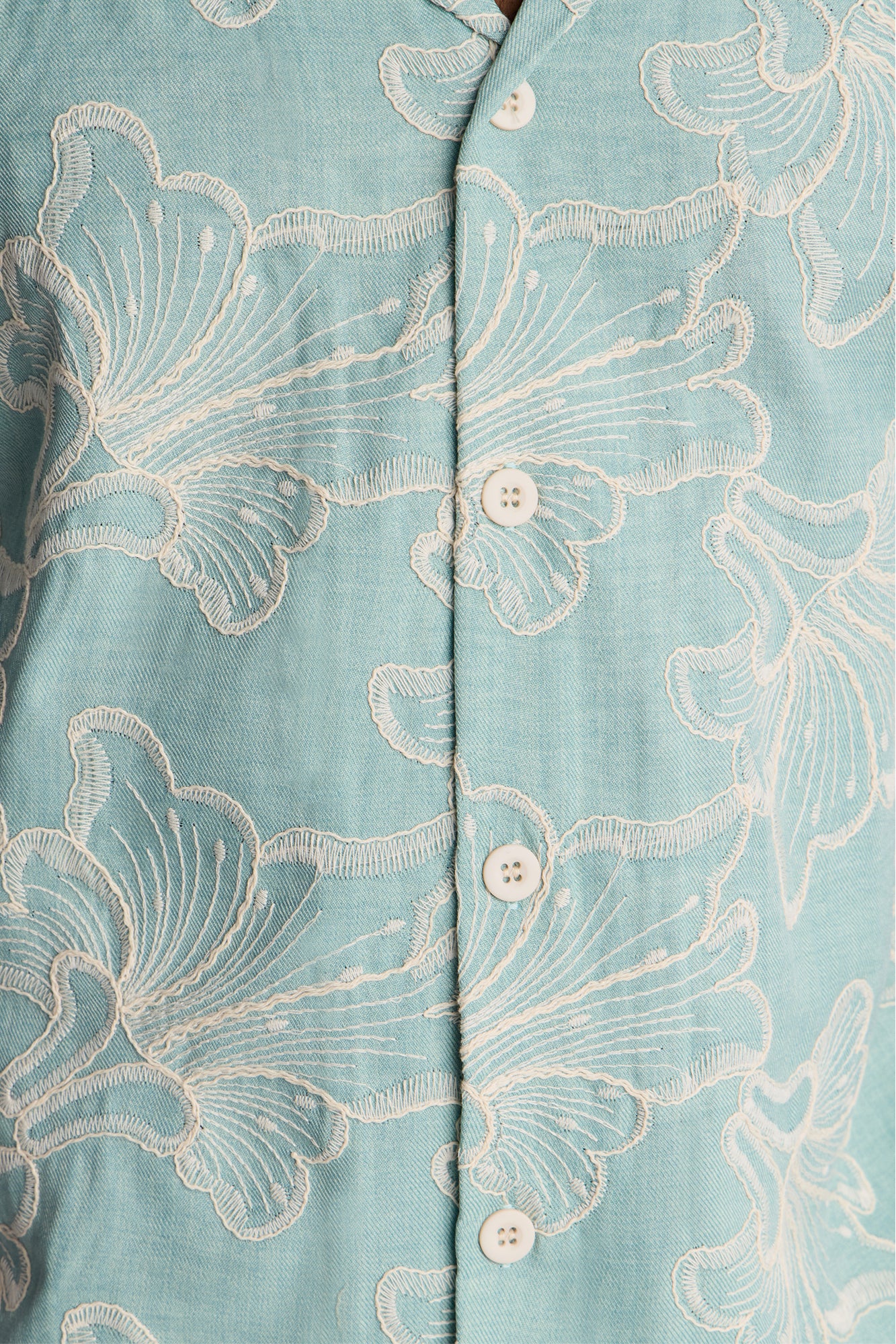 Coastal Drift Cuban Button Up Shirt - Mint - Image 4