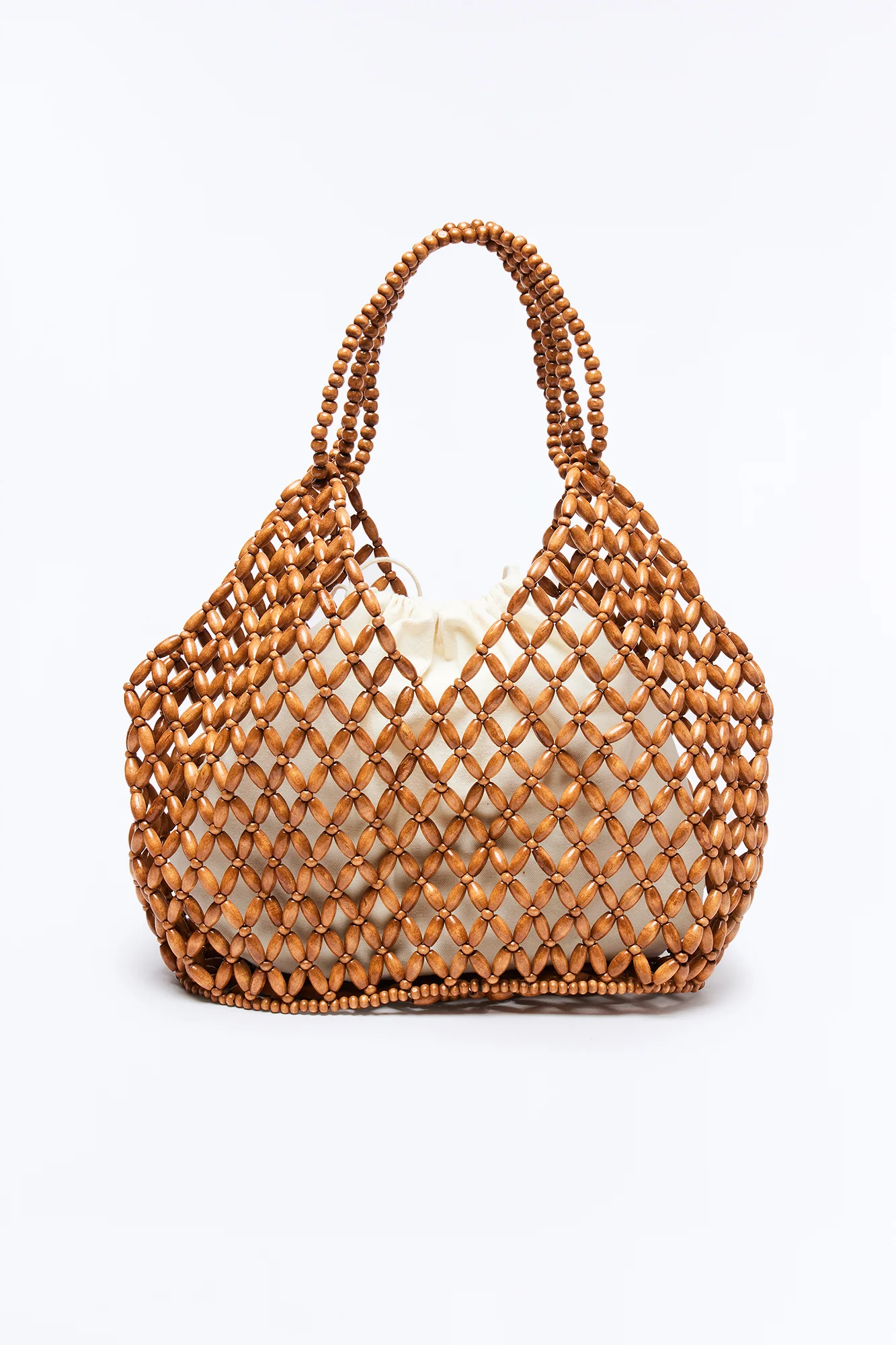 Coastal Escape Beaded Shoulder Handbag - Brown