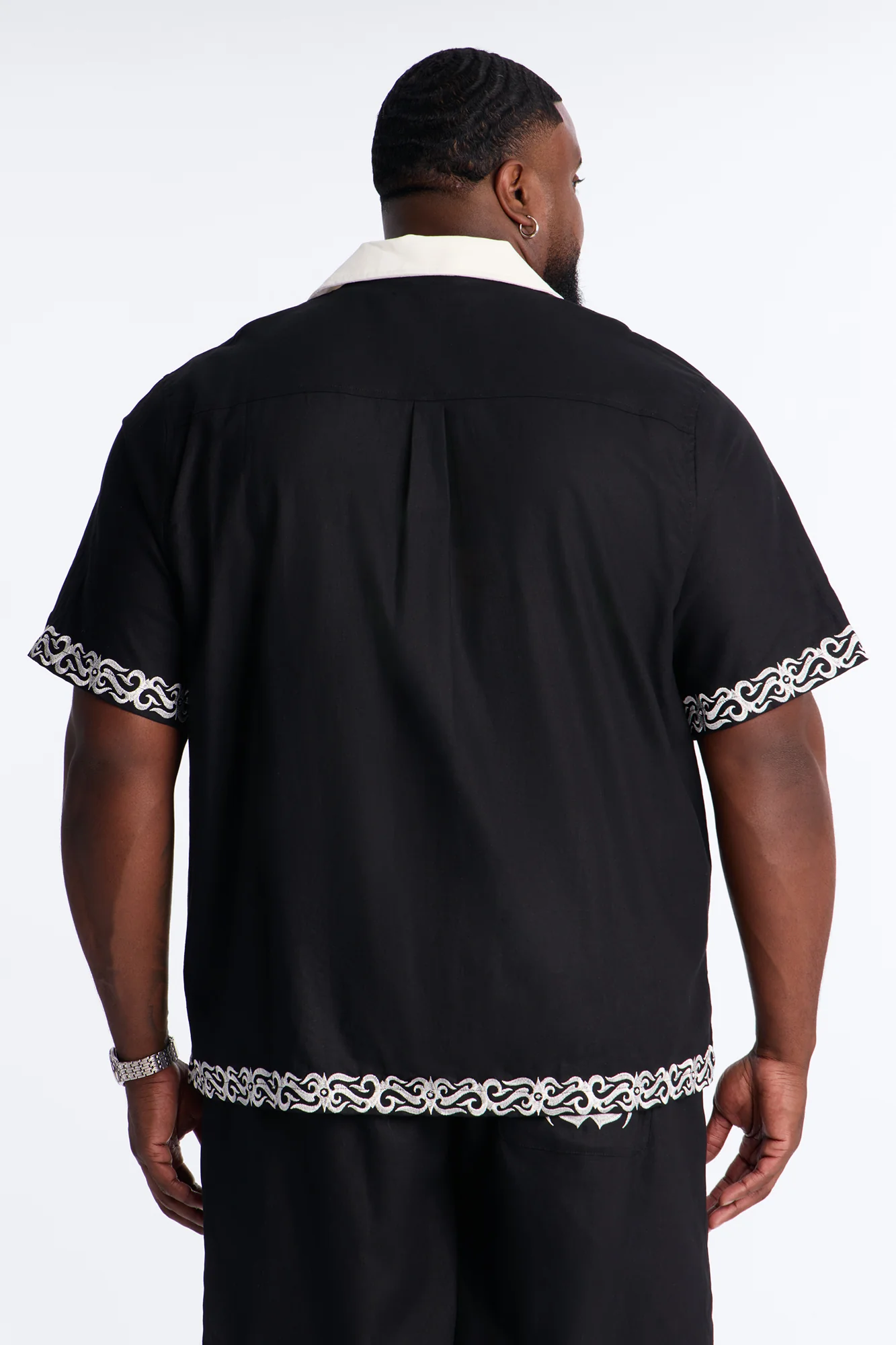 Coastal Isla Cuban Button Up Shirt - Black - Image 8