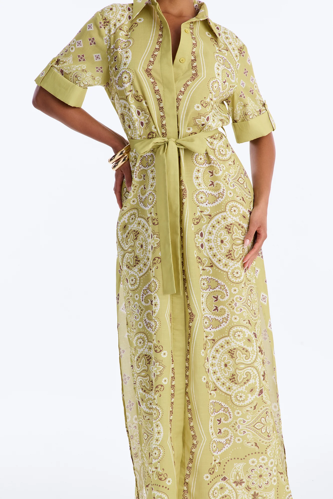 Coastal Mindset Paisley Maxi Dress - Green/combo - Image 3