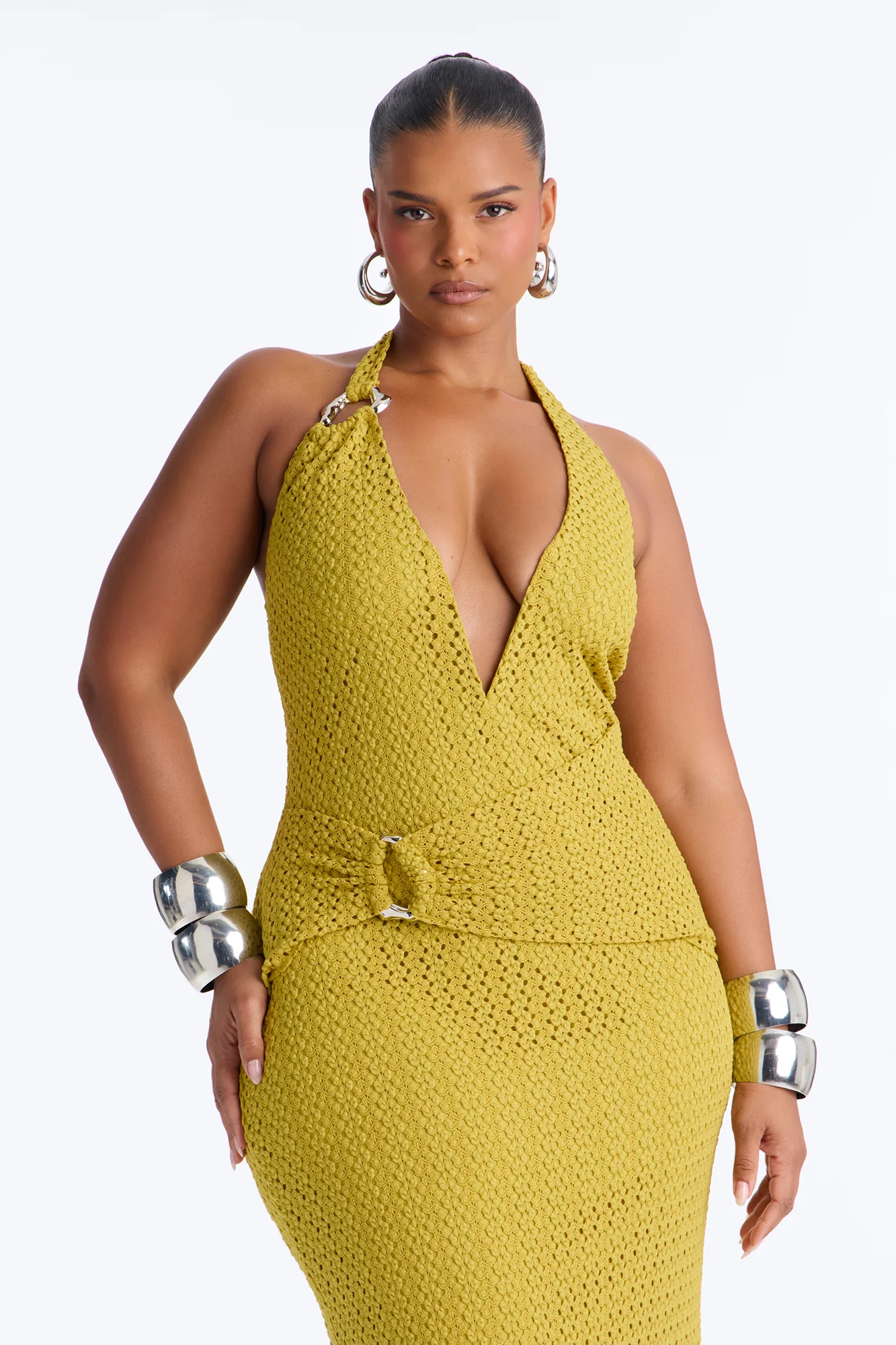 Coastal Moves Crochet Maxi Dress - Chartreuse - Image 6