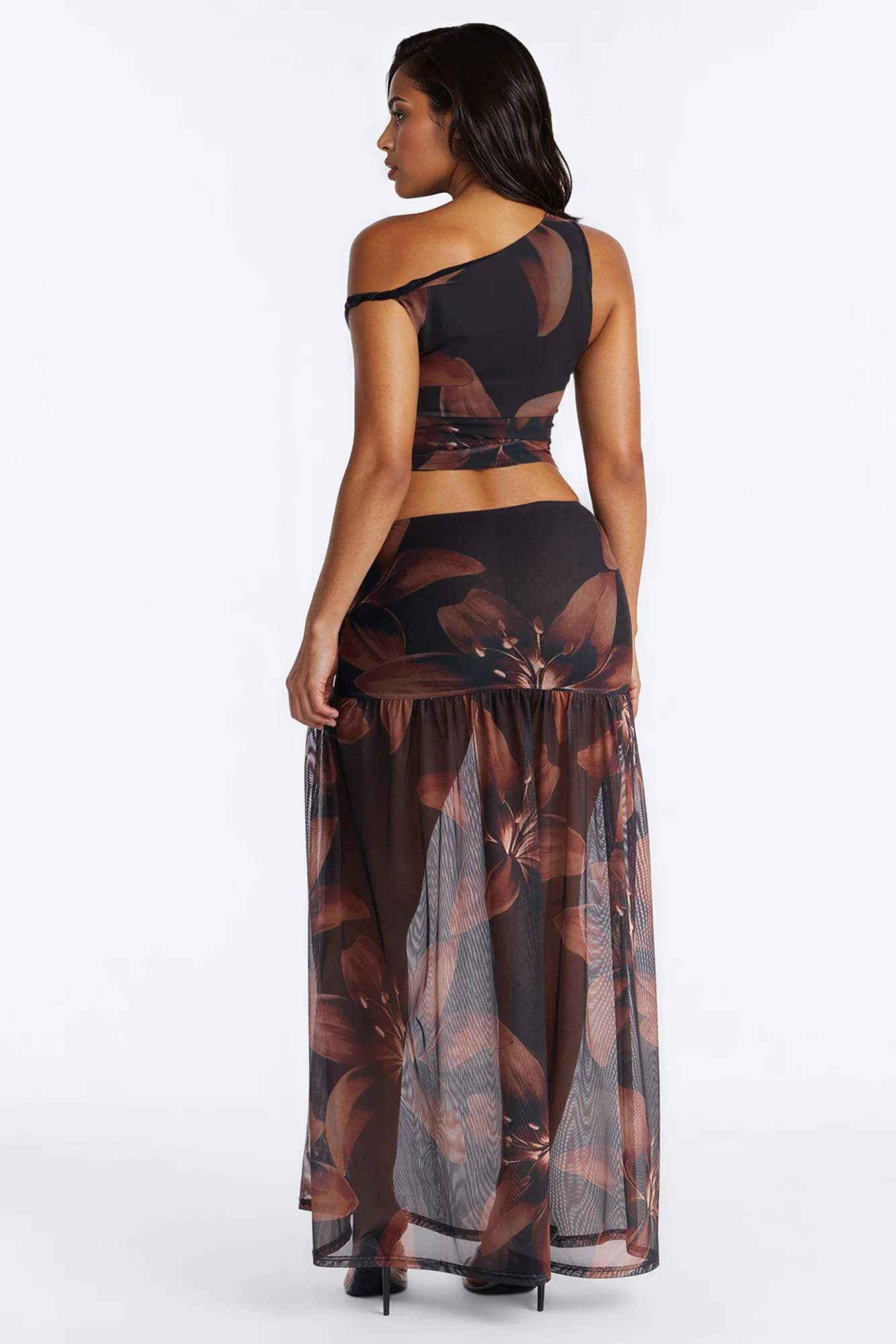 Coastal Nights Floral Mesh Skirt Set - Black/combo - Image 3