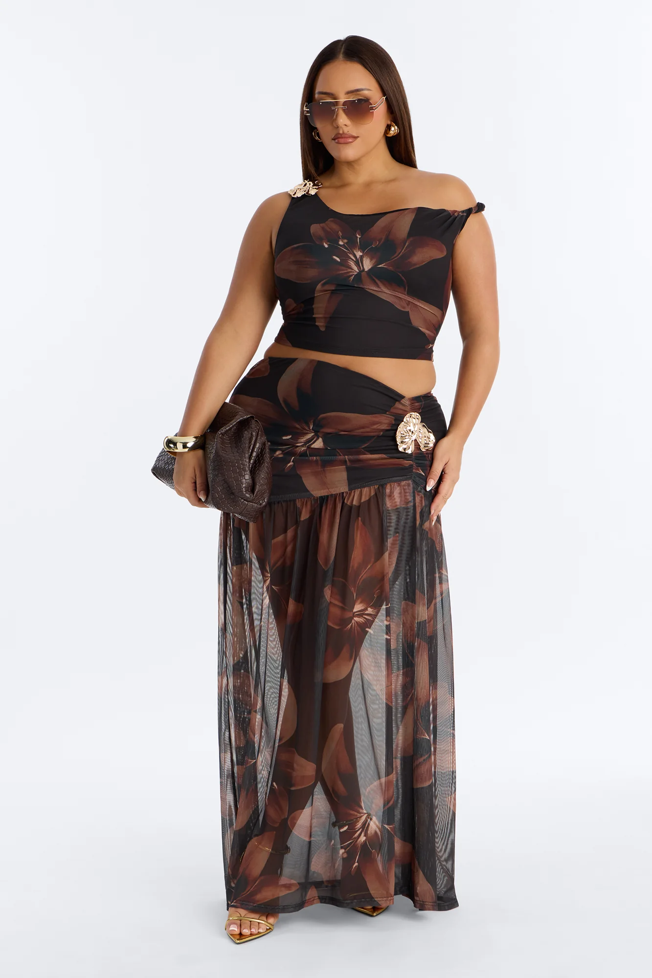 Coastal Nights Floral Mesh Skirt Set - Black/combo - Image 4