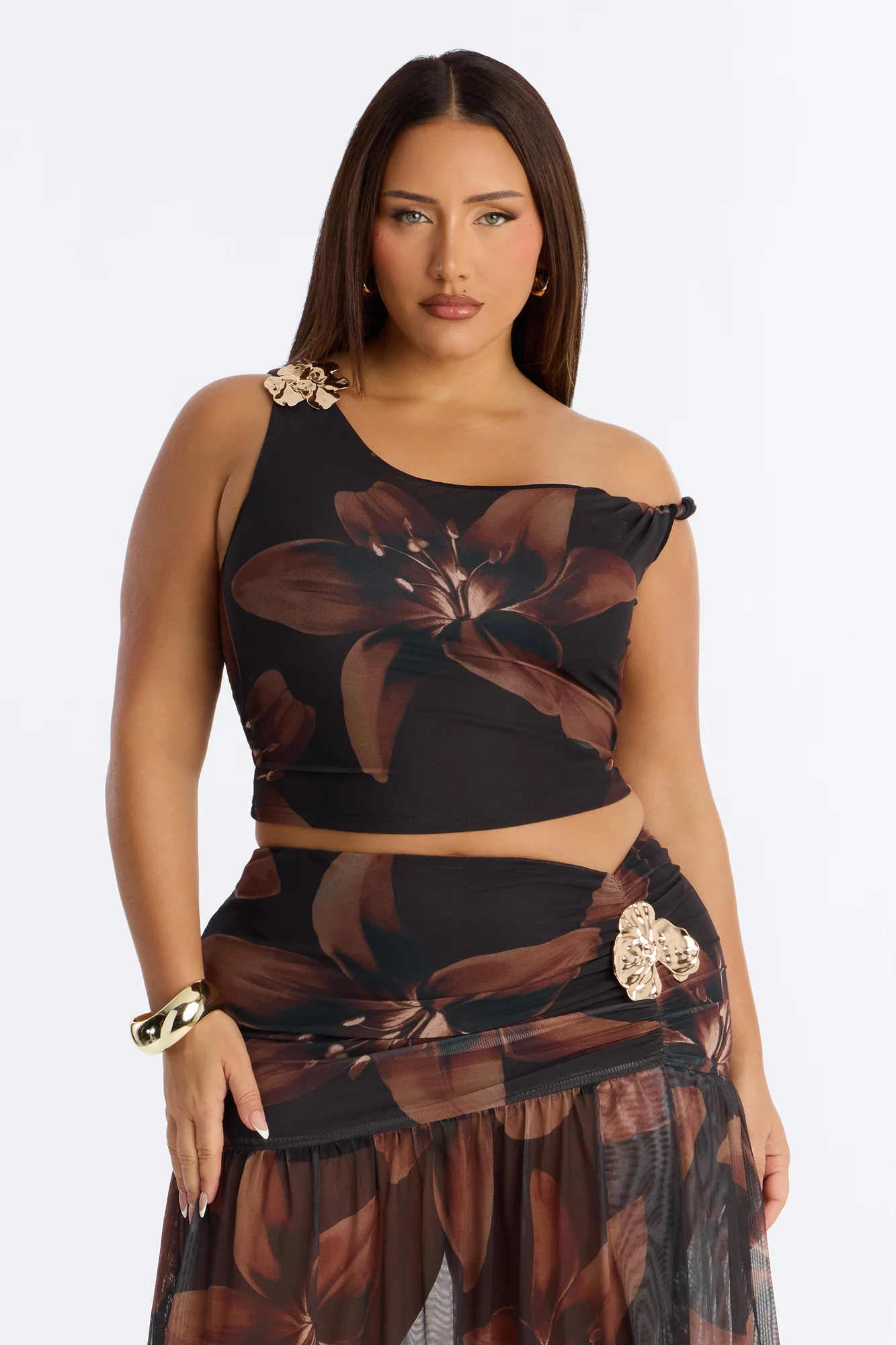 Coastal Nights Floral Mesh Skirt Set - Black/combo - Image 5