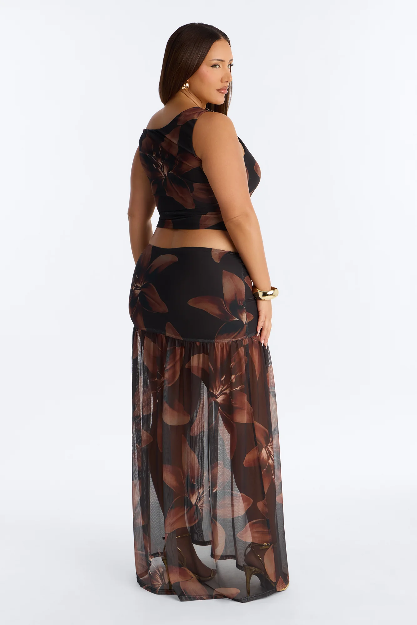 Coastal Nights Floral Mesh Skirt Set - Black/combo - Image 7