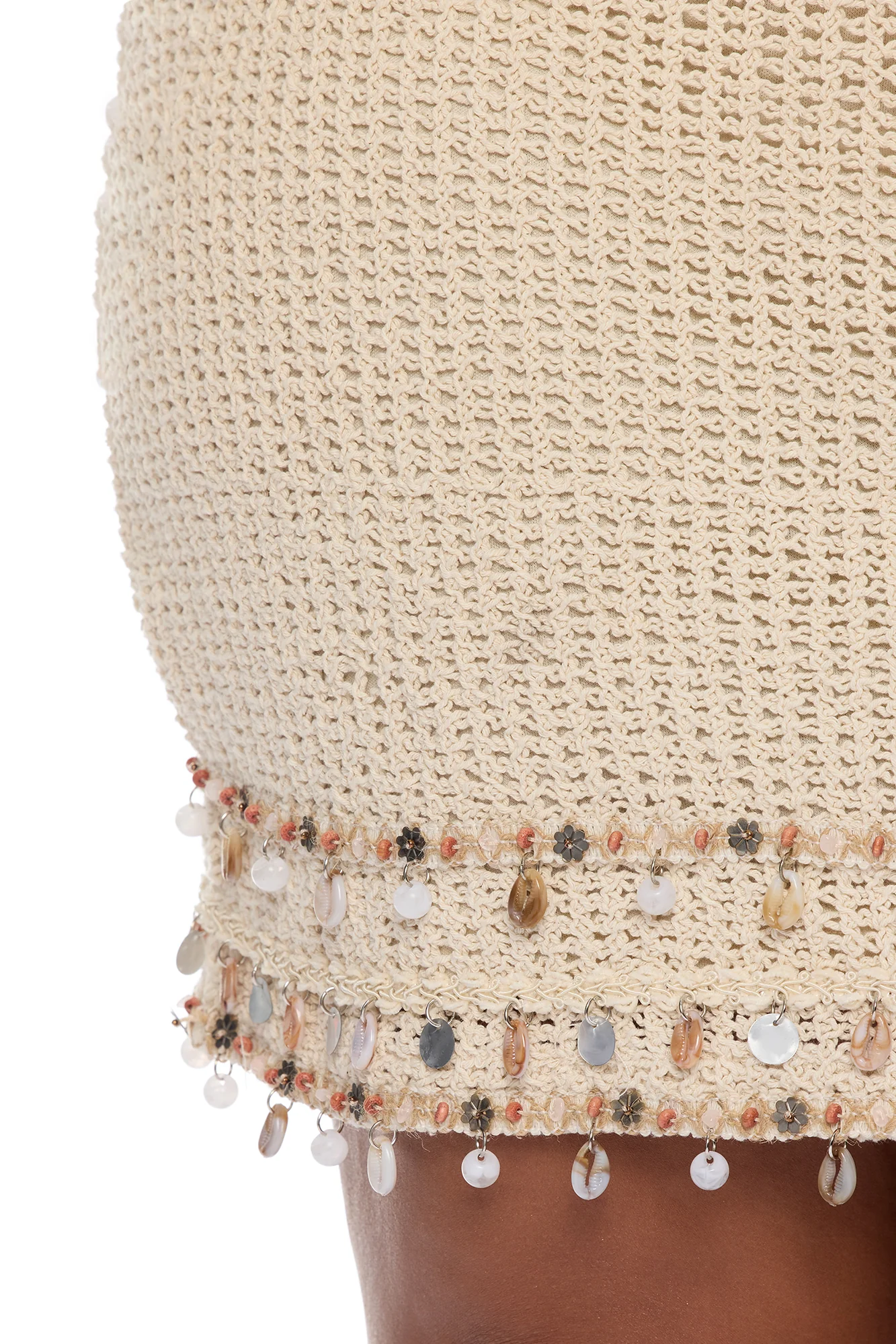 Coastal Sands Crochet Mini Dress - Sand - Image 8
