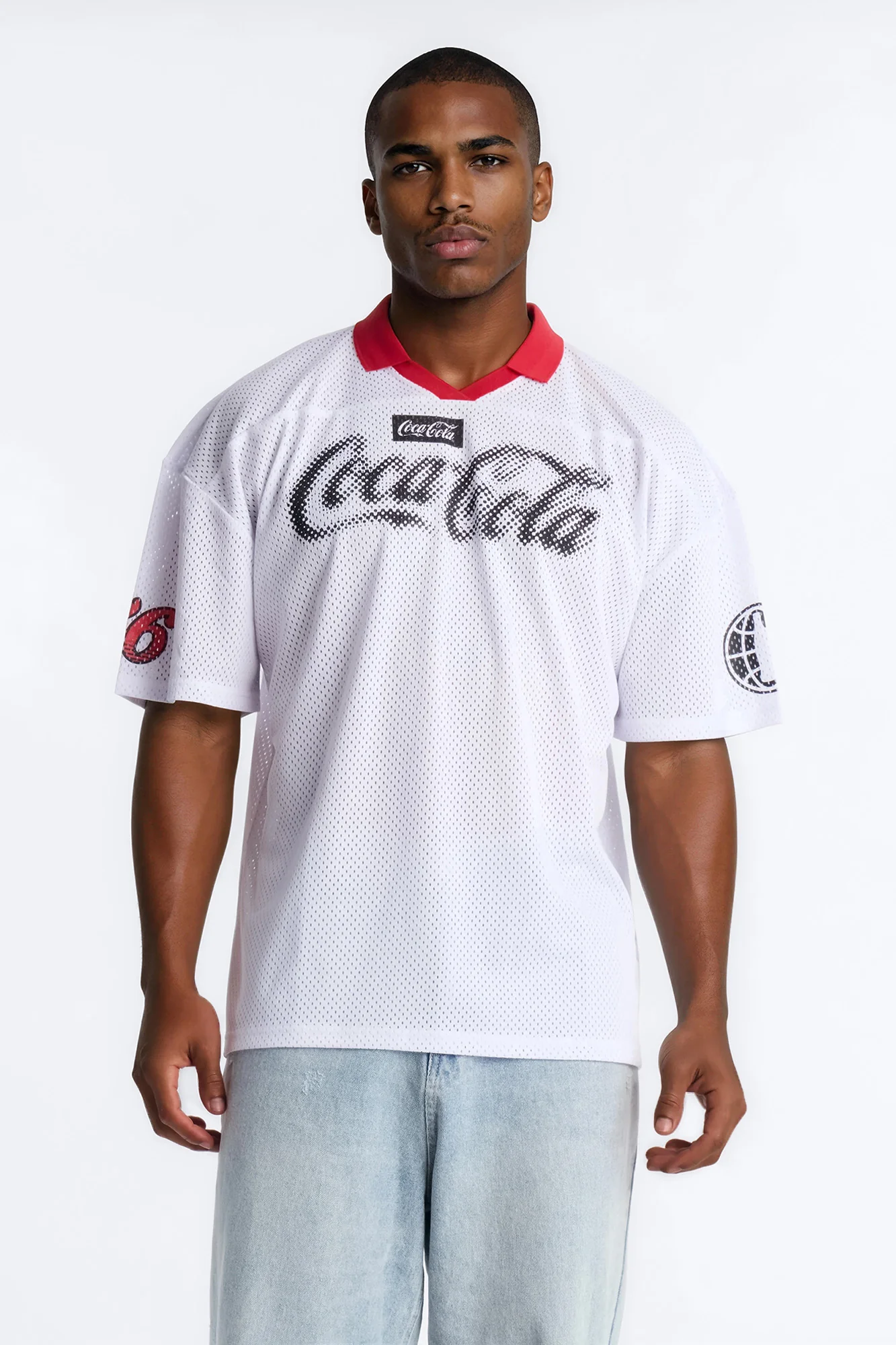 Coca Cola 86 Johnny Collar Soccer Jersey - White