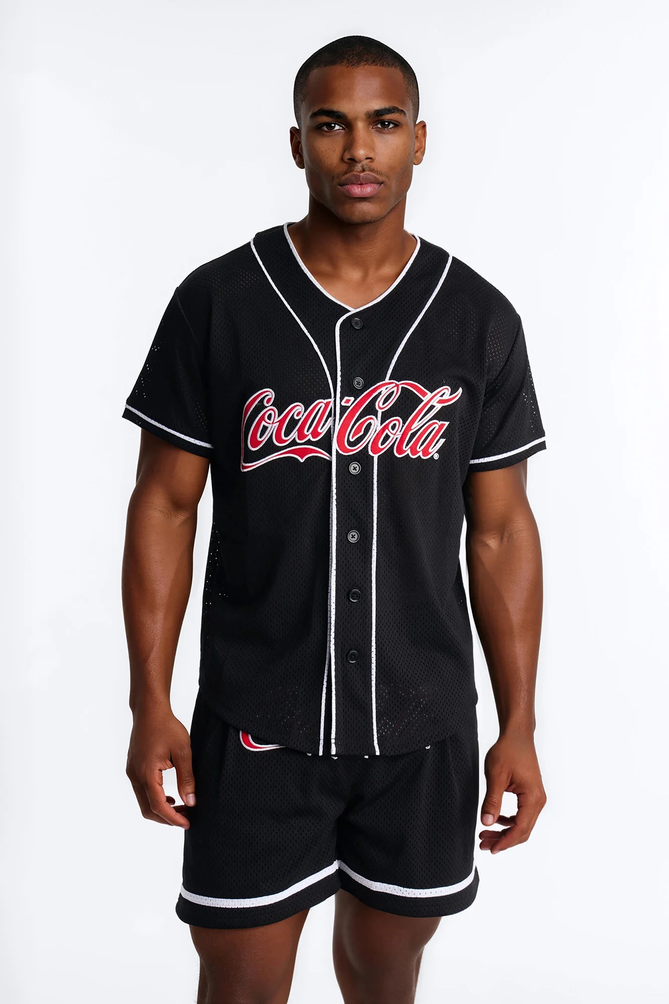 Coca Cola Patch Baseball Jersey - Black