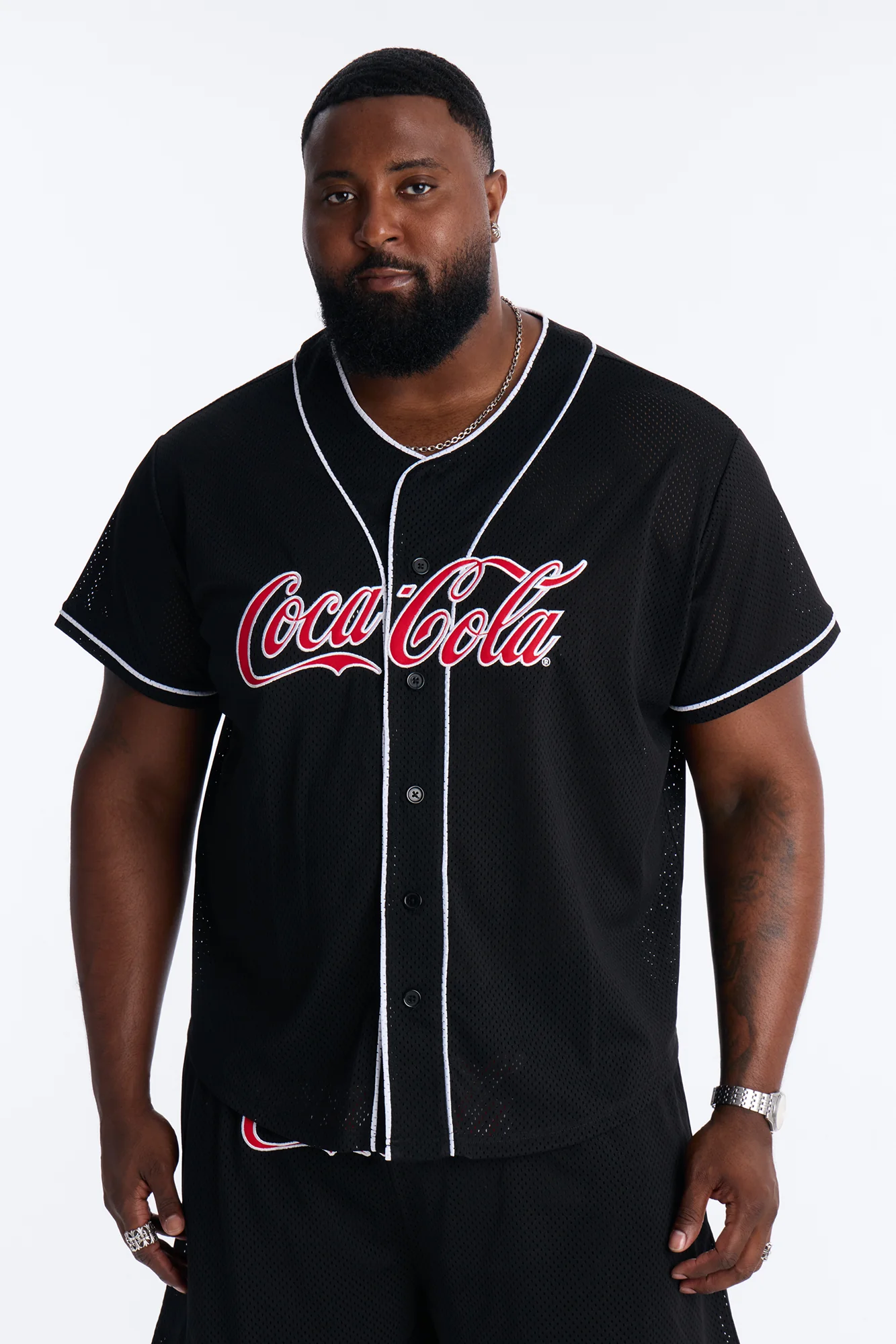 Coca Cola Patch Baseball Jersey - Black - Image 5