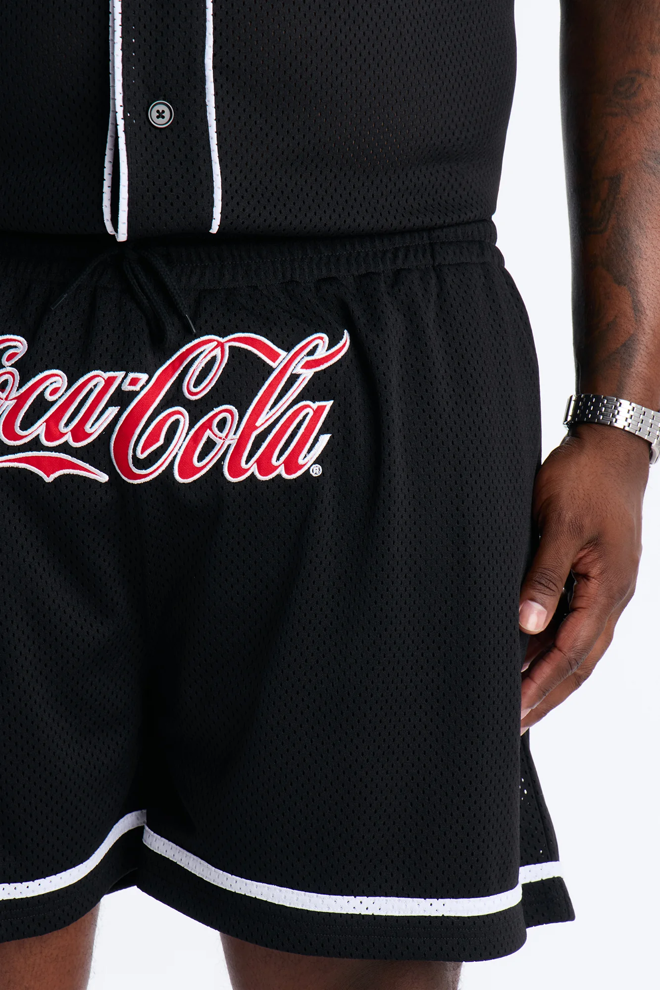 Coca Cola Patch Mesh Short - Black - Image 7