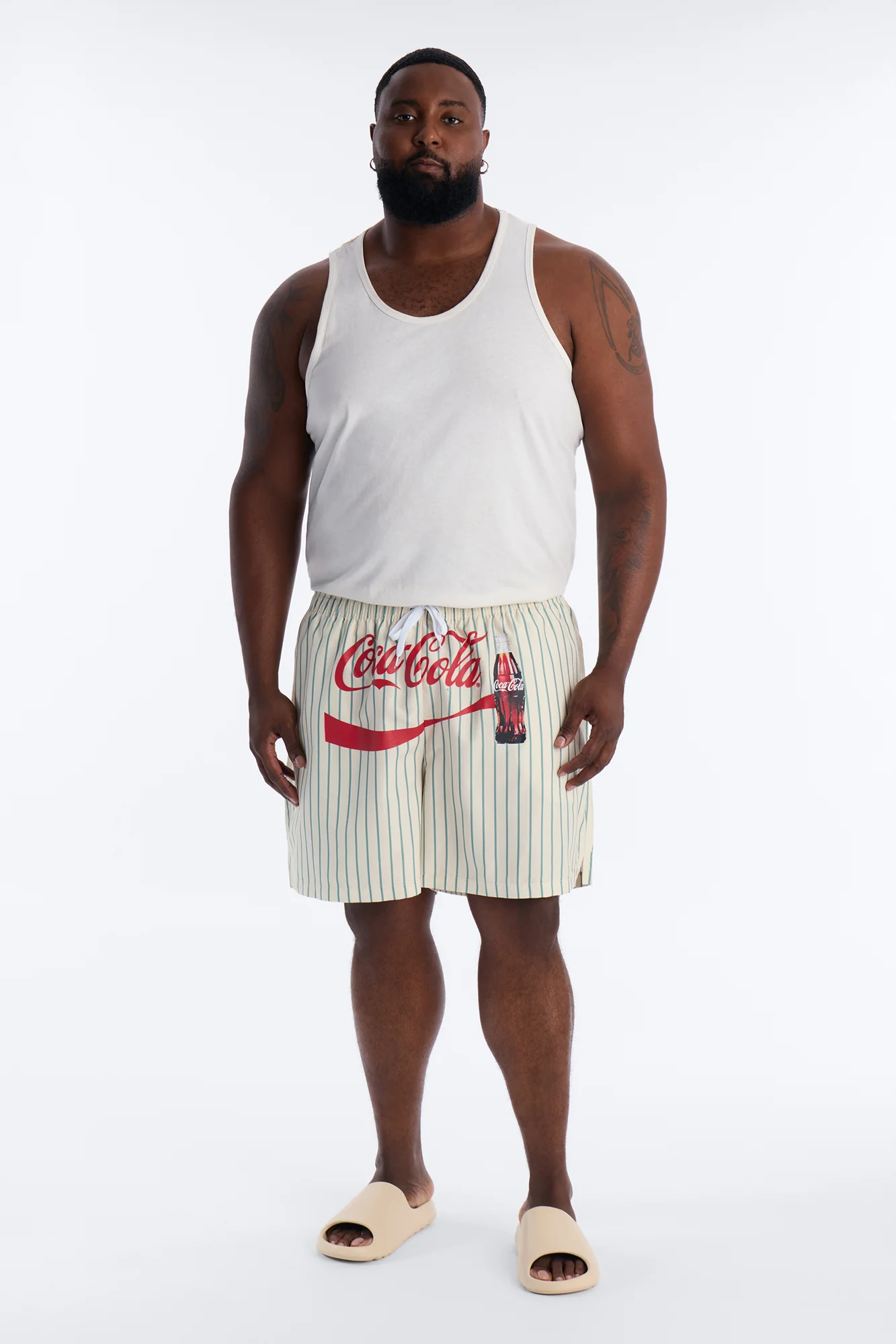 Coca Cola Pop Art Swim Trunk 7″ - Off White/combo - Image 6