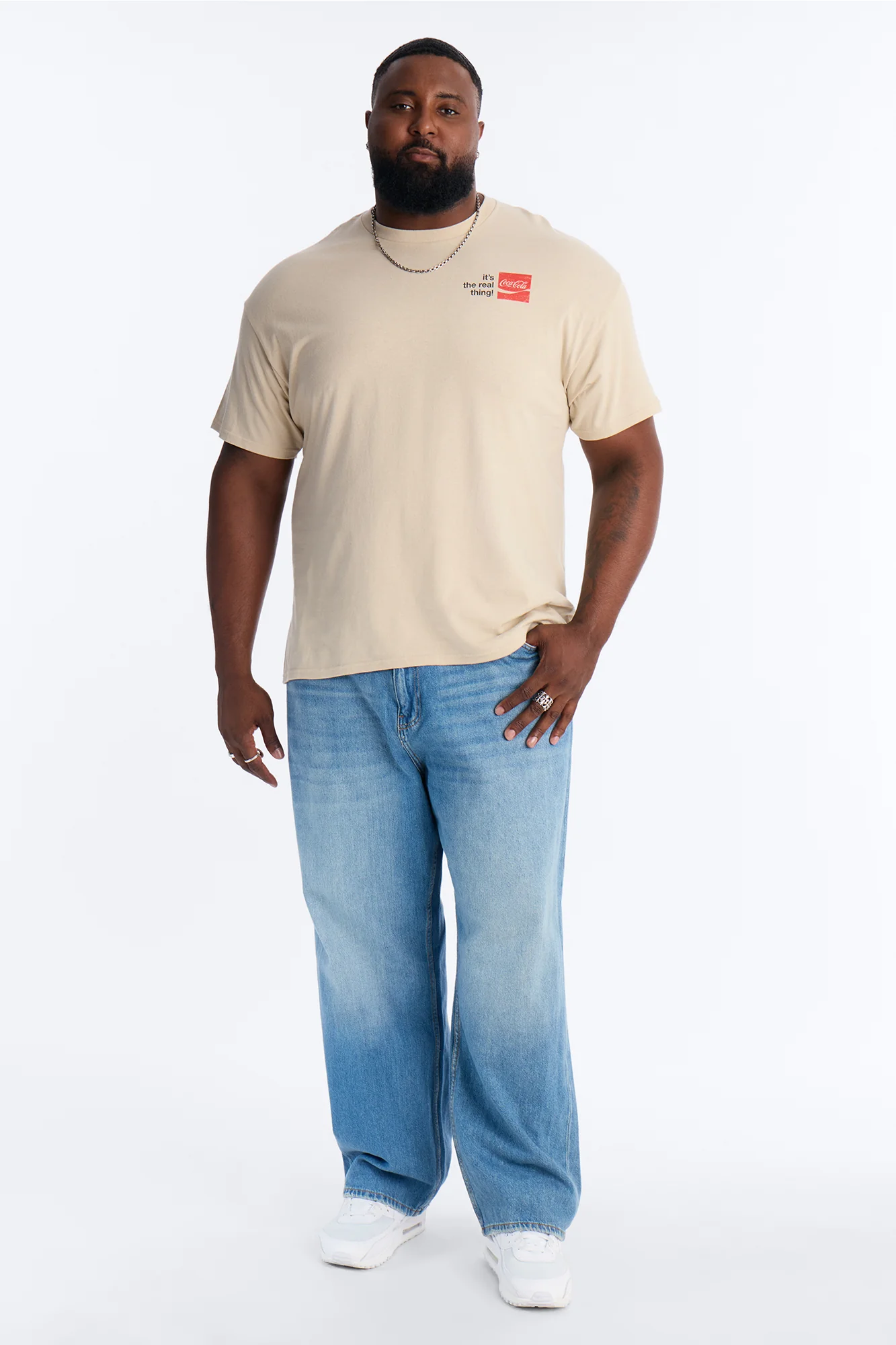 Coca Cola Race Heavy Weight Short Sleeve Tee - Cream - Image 6