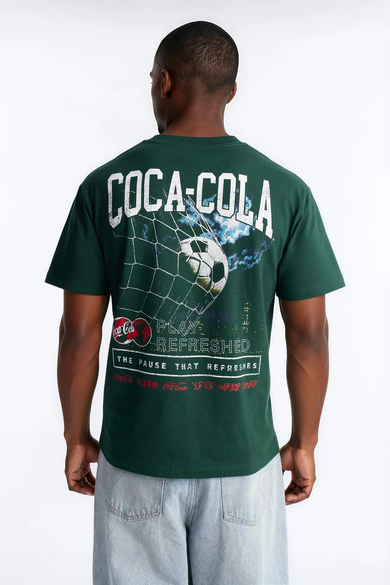 Coca Cola Soccer Heavy Weight Short Sleeve Tee - Green - Image 4