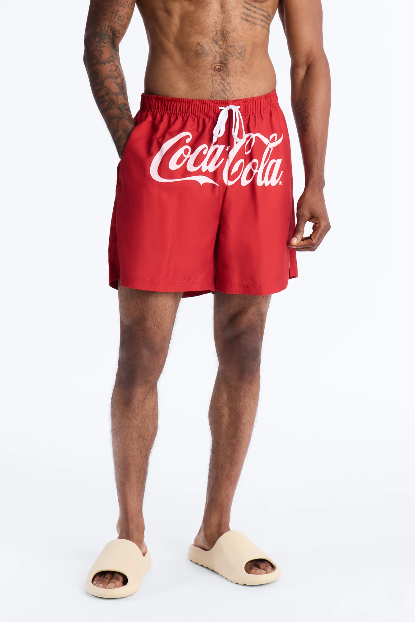 Coca Cola Swim Trunk 7″ - Red