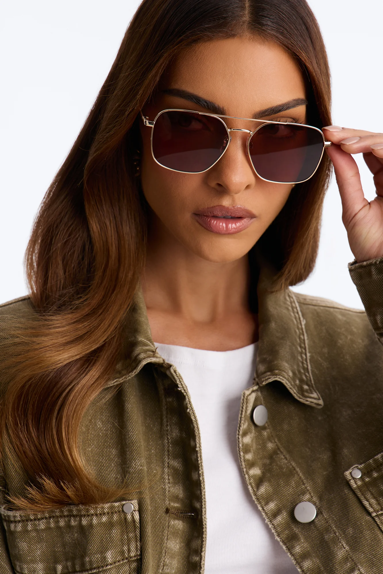 Cockpit Aviator Sunglasses - Silver/Purple - Image 2