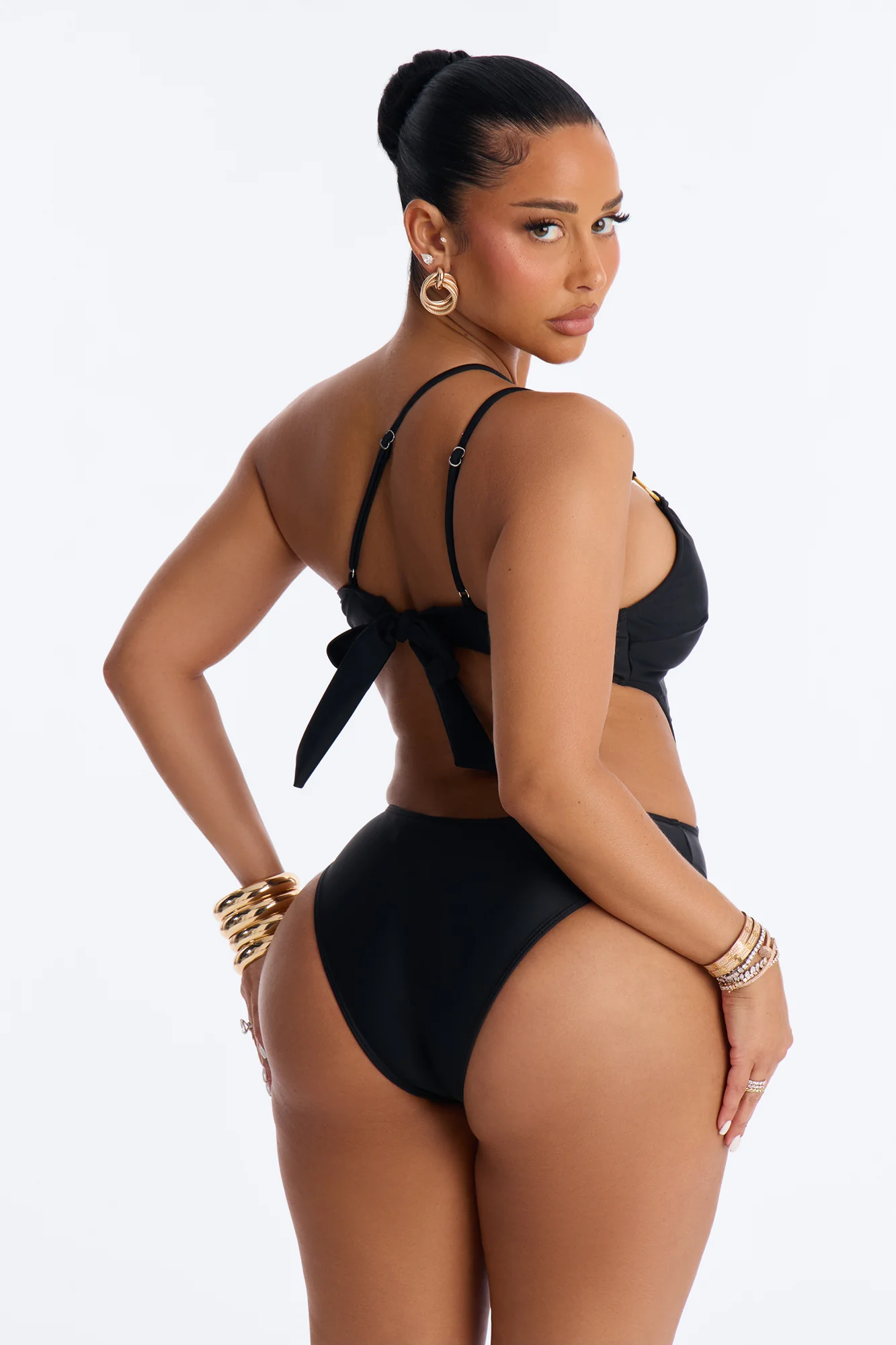 Coconut Life O-Ring Asymmetrical Side Out 1 Piece Swimsuit - Black - Image 3