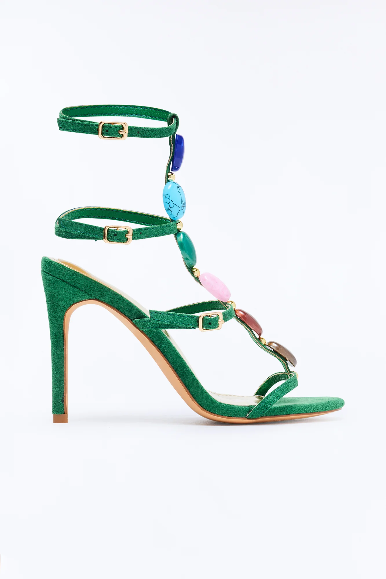 Colbie Stone Ankle Strap Heels - Green - Image 2