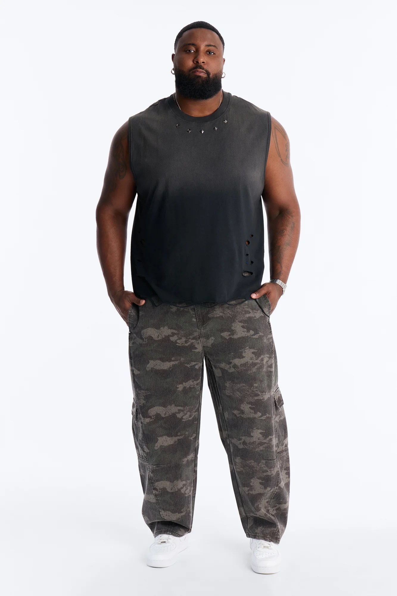 Combat Seams Barrel Jeans - Camouflage - Image 6