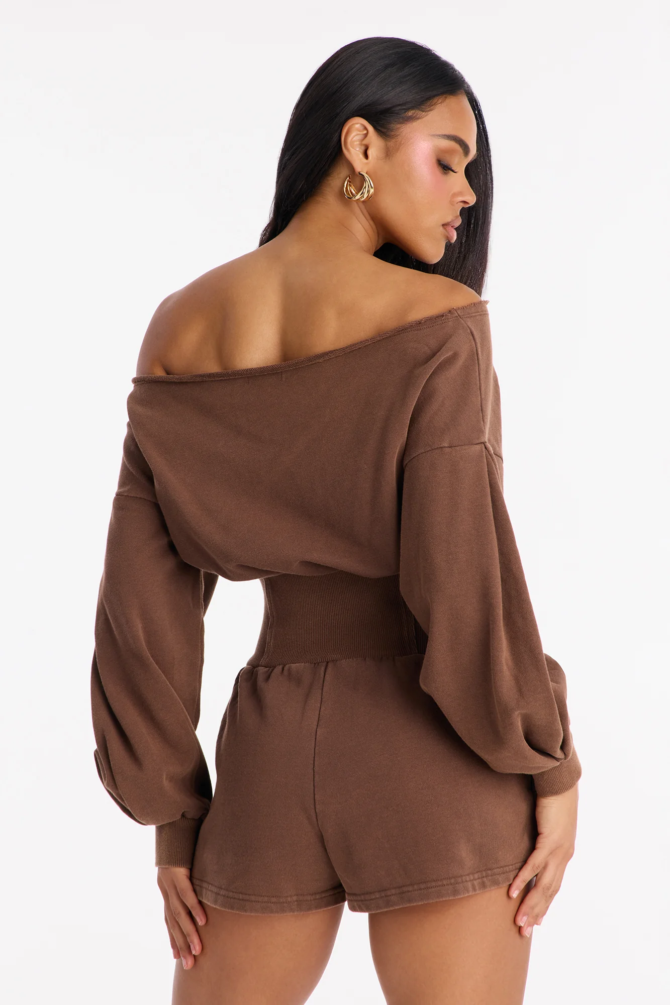 Come Find Me Terry Romper - Chocolate - Image 4
