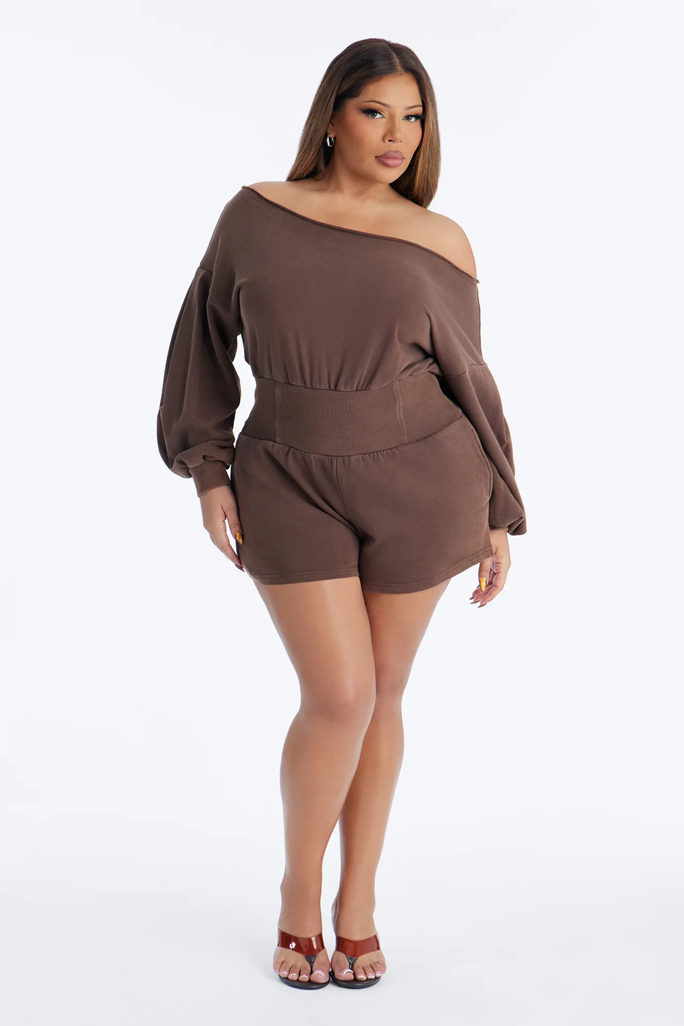 Come Find Me Terry Romper - Chocolate - Image 5