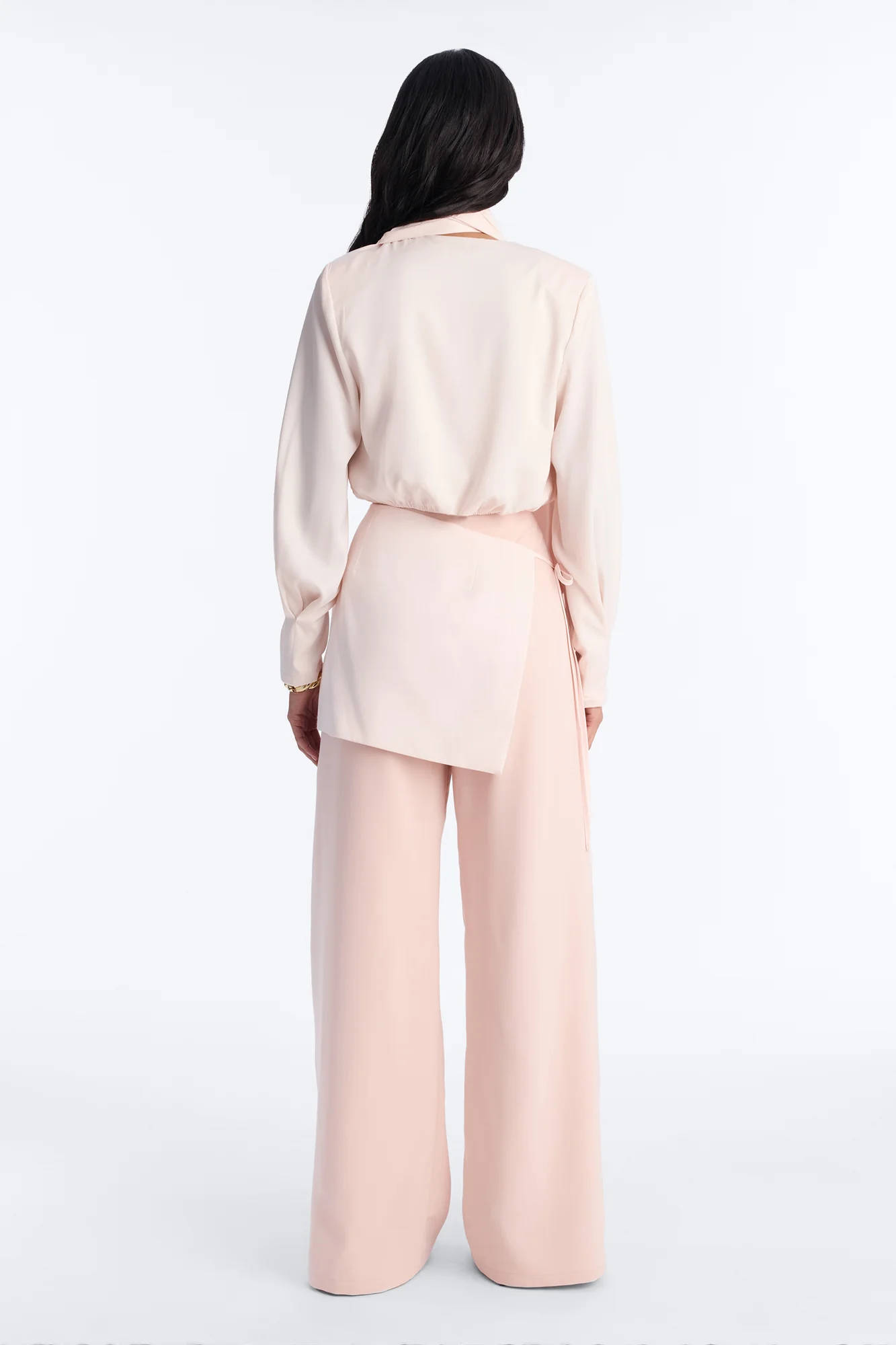 Command Attention Scarf Blouse Top - Light Pink - Image 4