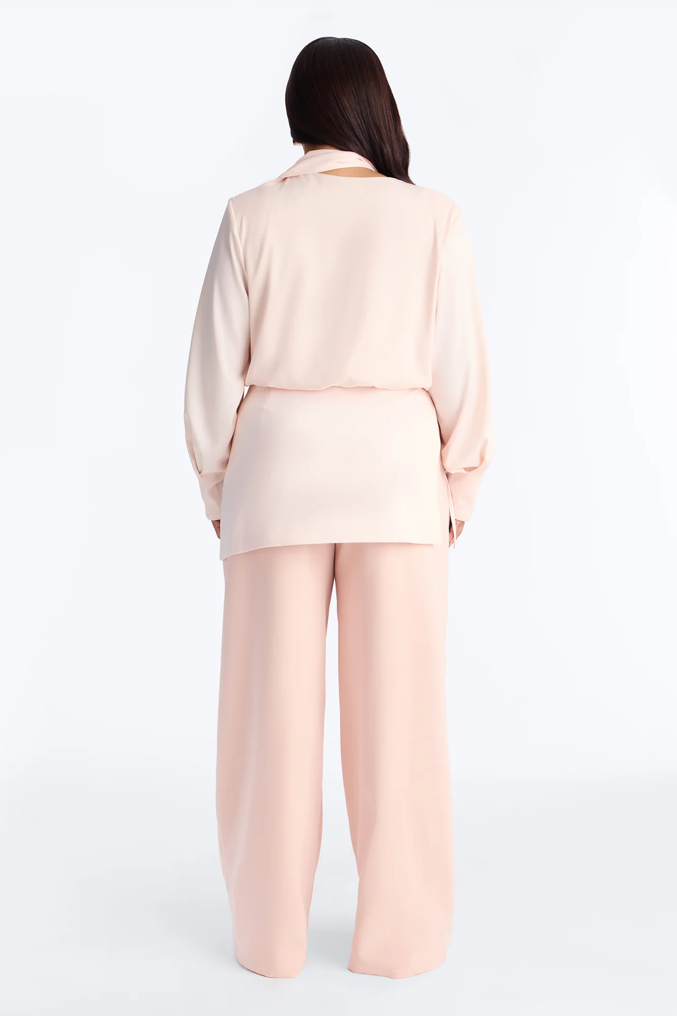 Command Attention Scarf Blouse Top - Light Pink - Image 7