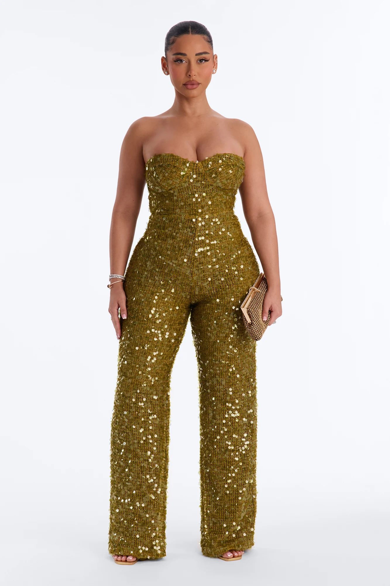 Commotion For The Sequin Jumpsuit - Green