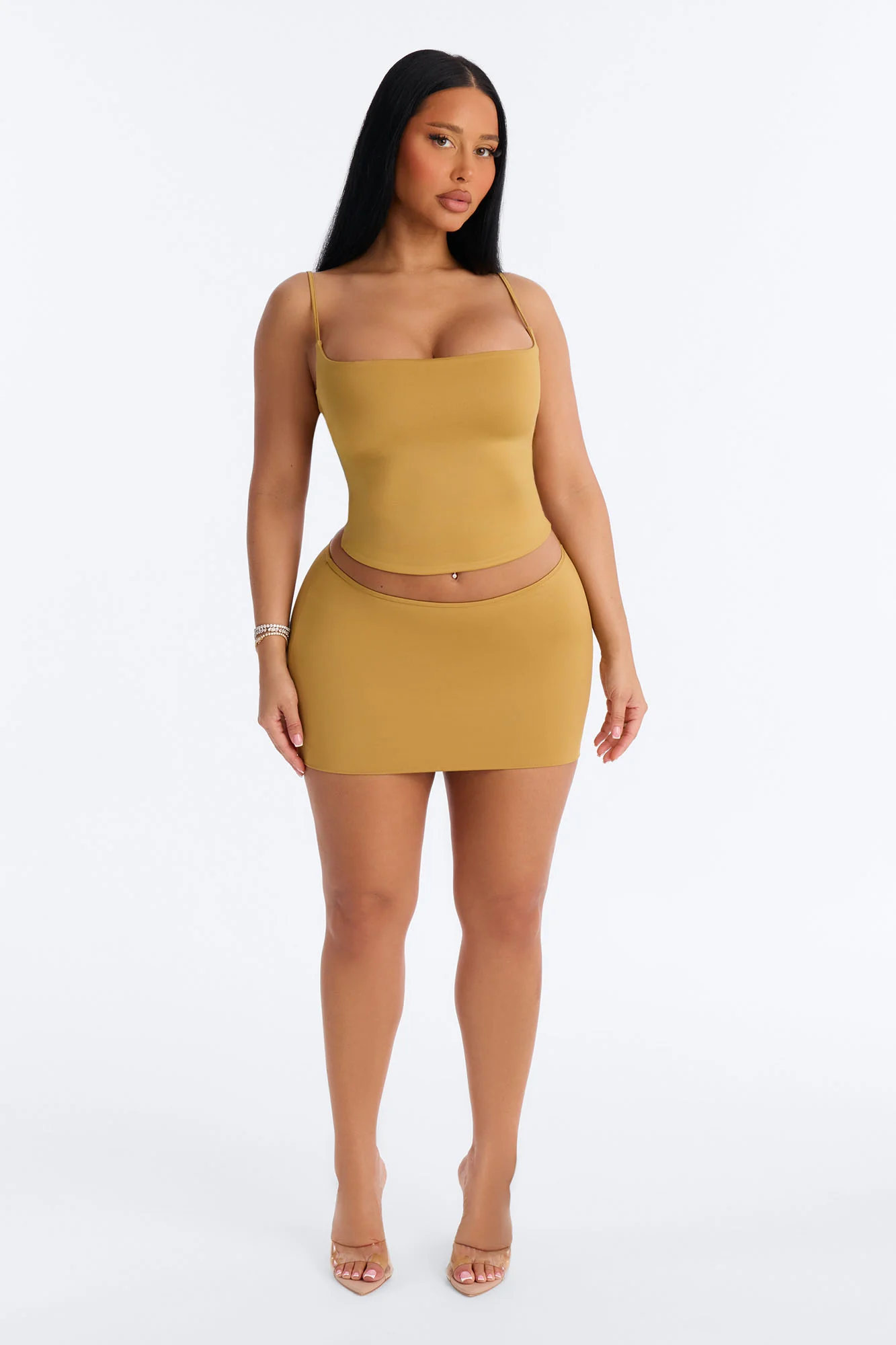 Contour Double Lined Cami Top - Honey - Image 2