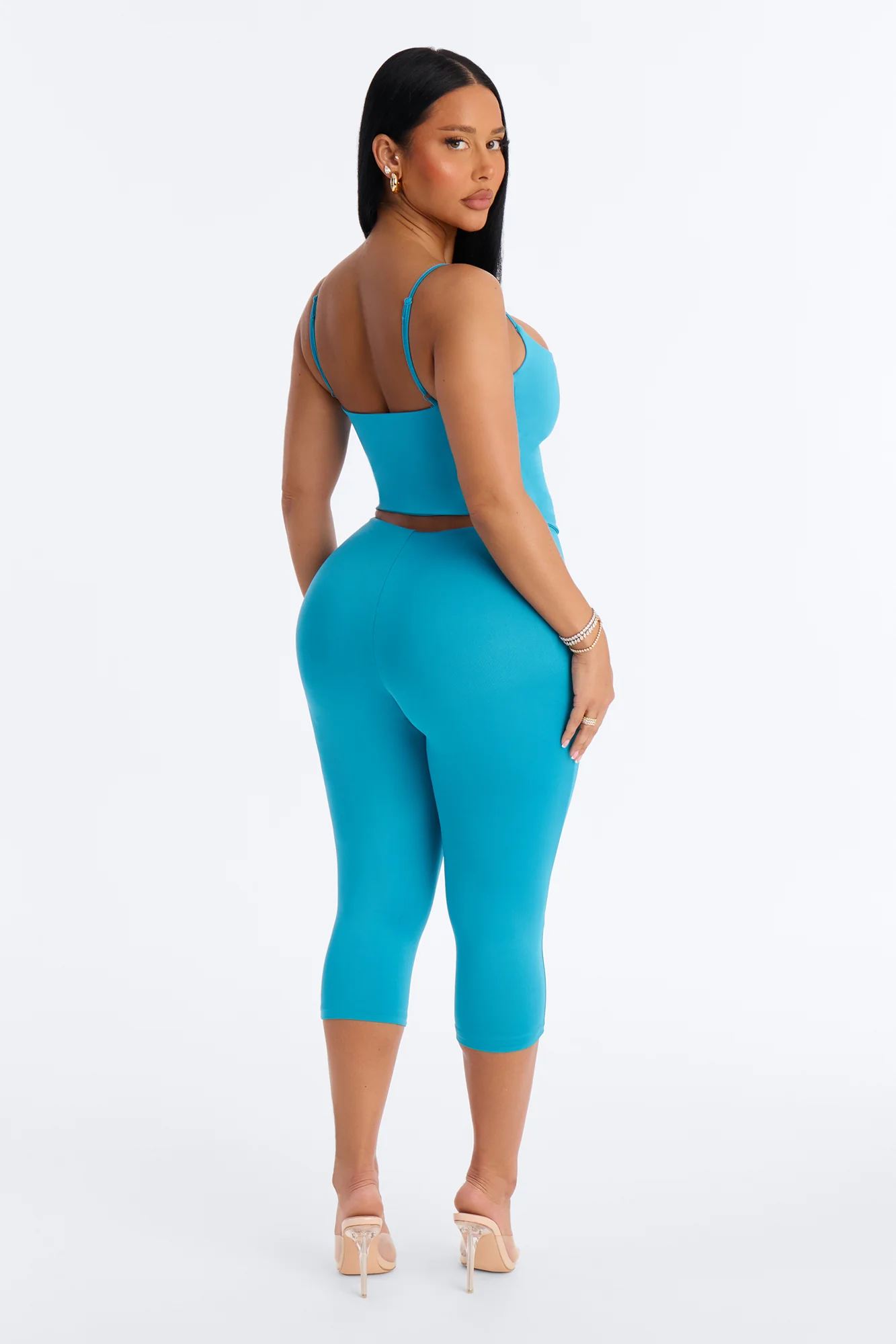 Contour Double Lined Capri Pant - Blue - Image 4