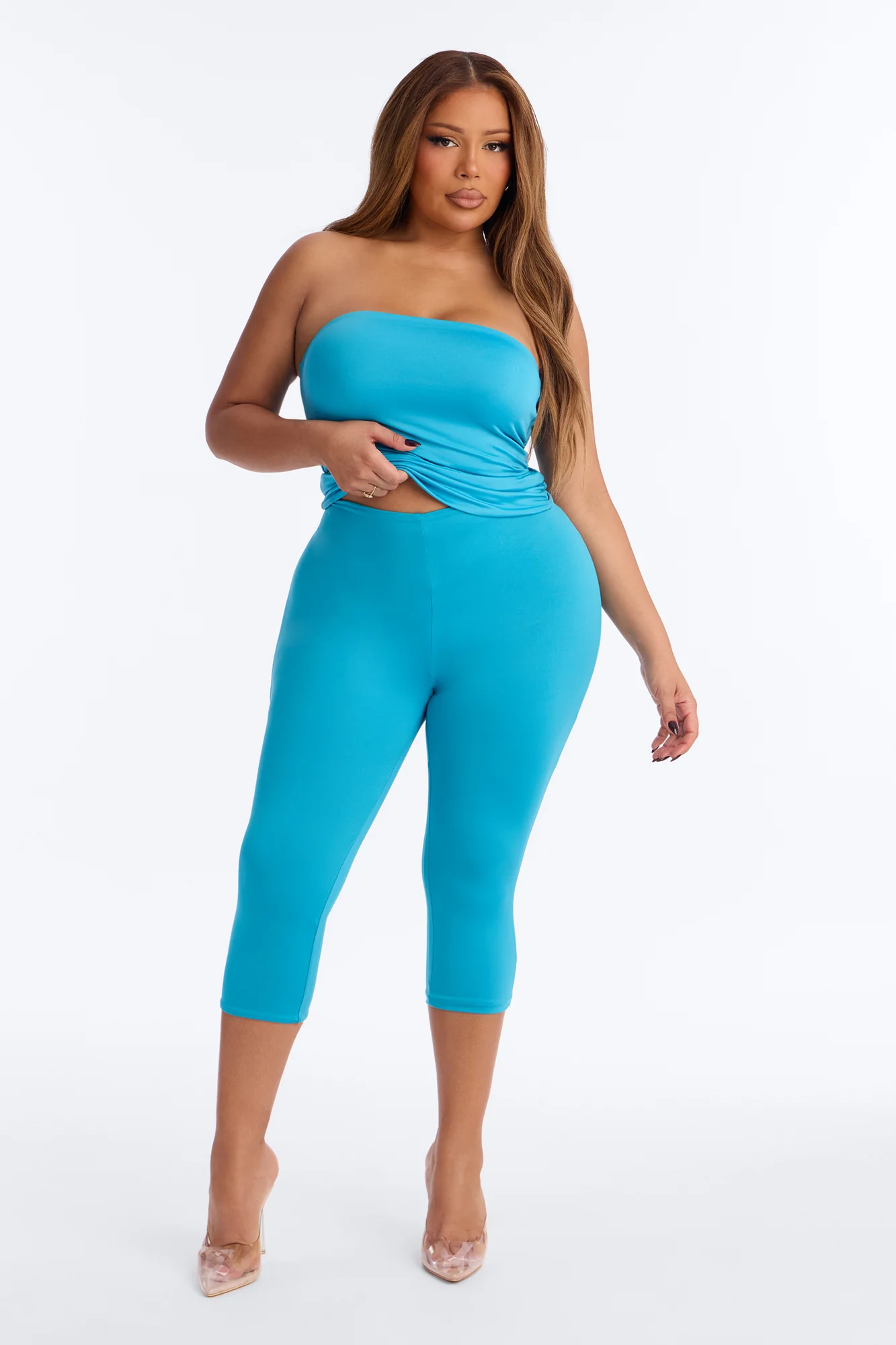 Contour Double Lined Capri Pant - Blue - Image 5