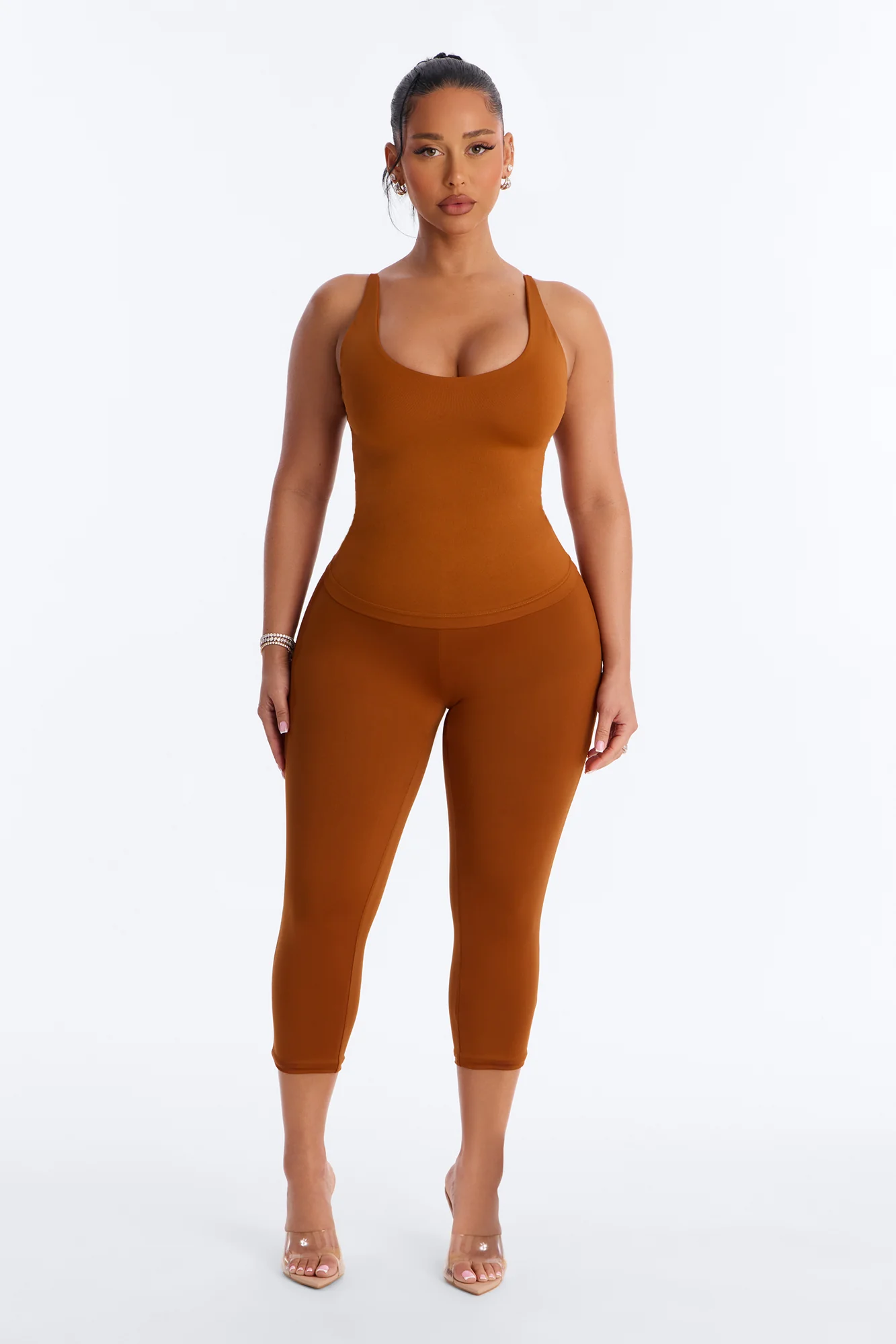 Contour Double Lined Capri Pant - Copper