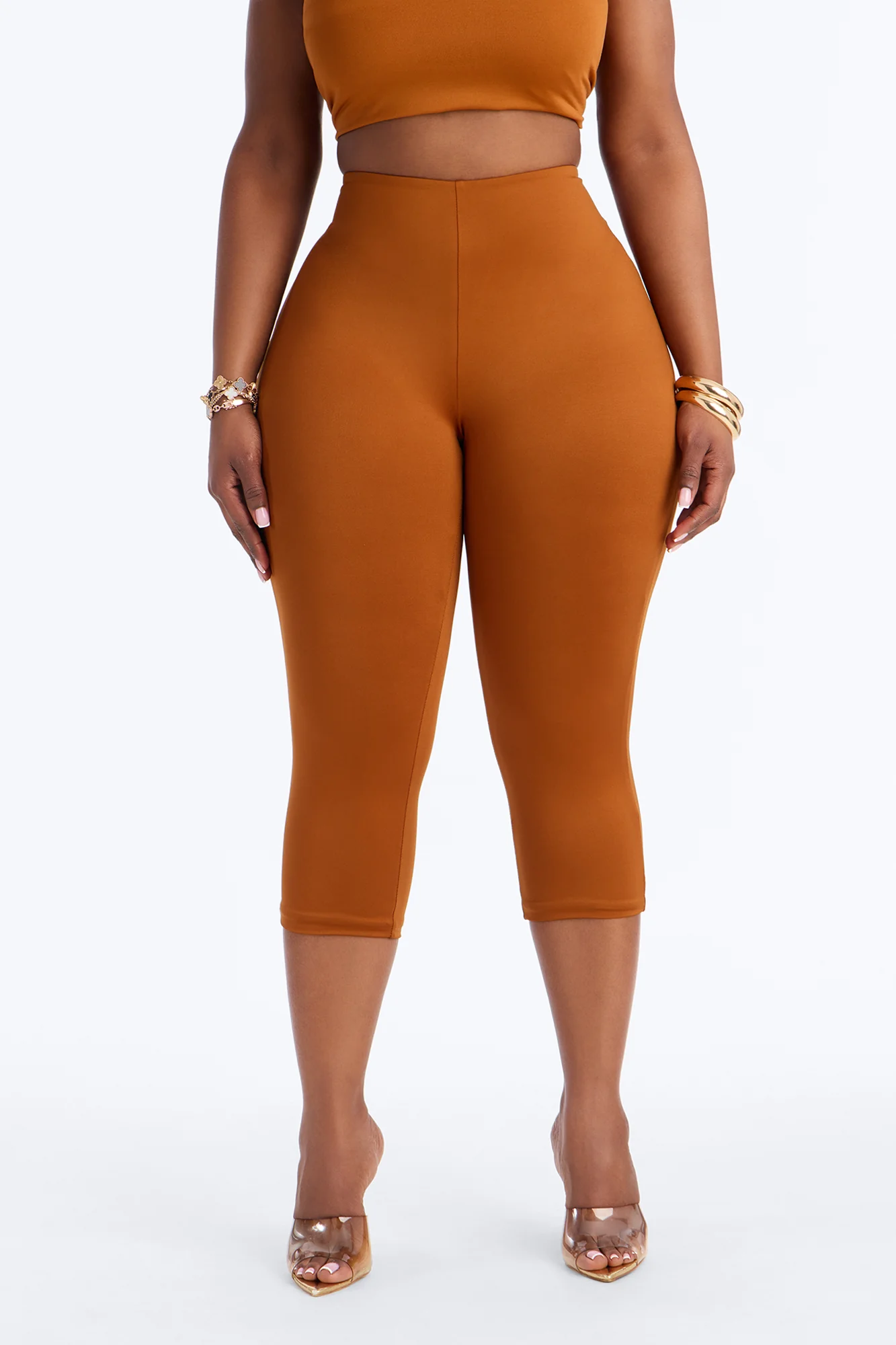Contour Double Lined Capri Pant - Copper - Image 5