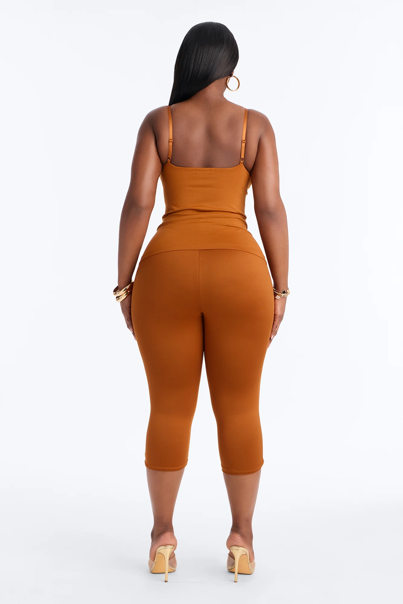 Contour Double Lined Capri Pant - Copper - Image 6