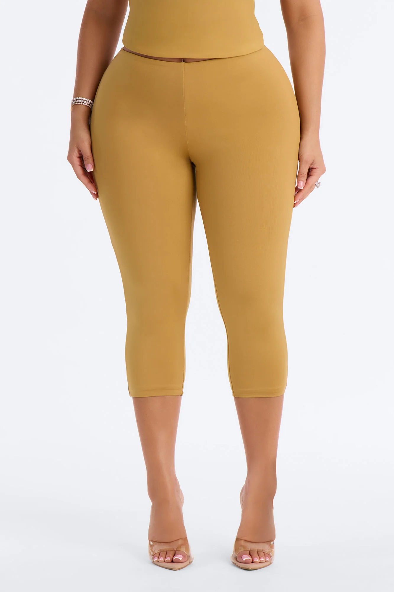 Contour Double Lined Capri Pant - Honey - Image 2