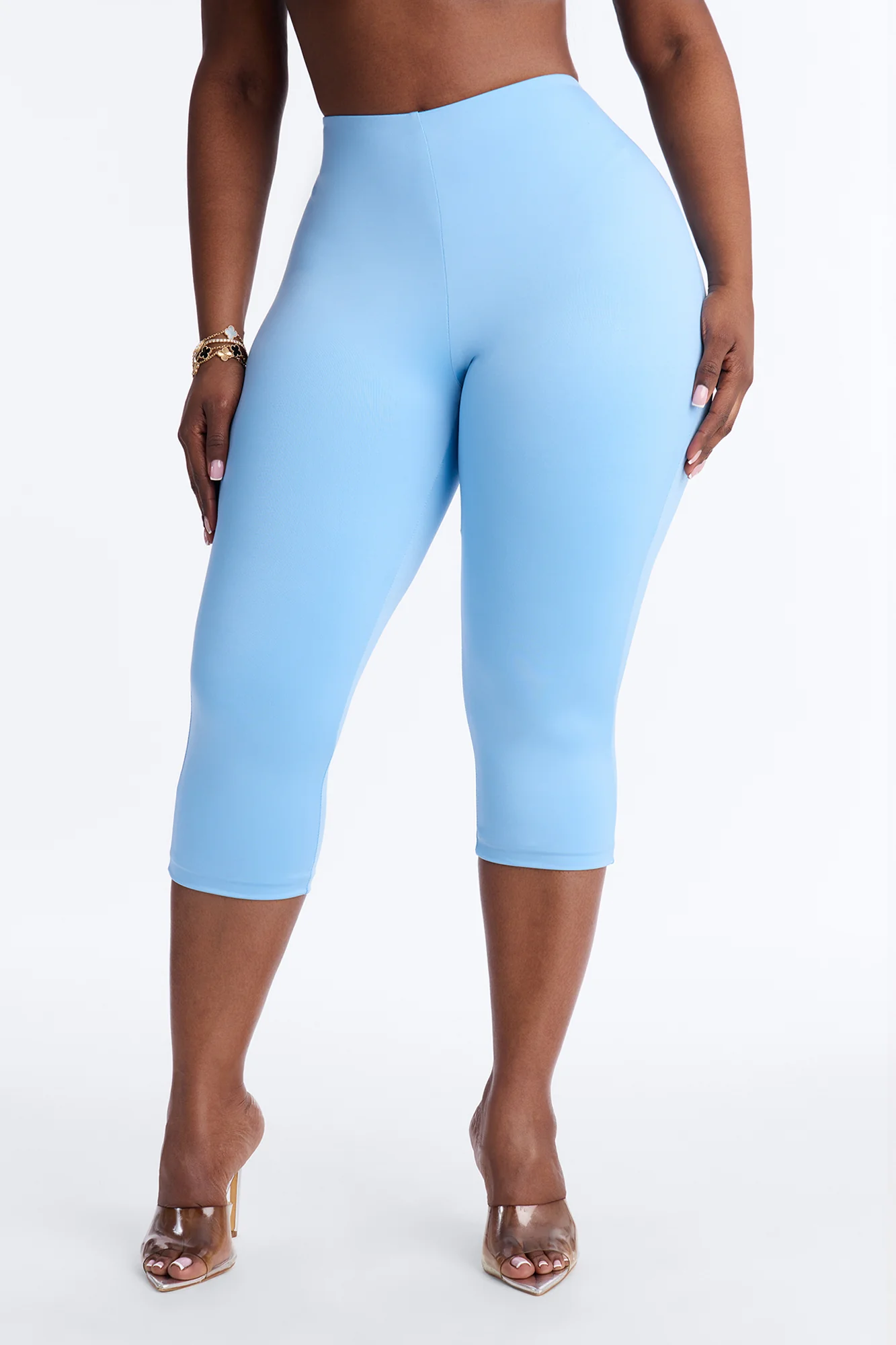 Contour Double Lined Capri Pant - Light Blue - Image 5