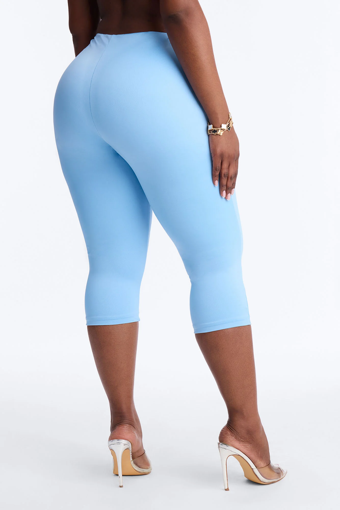 Contour Double Lined Capri Pant - Light Blue - Image 7