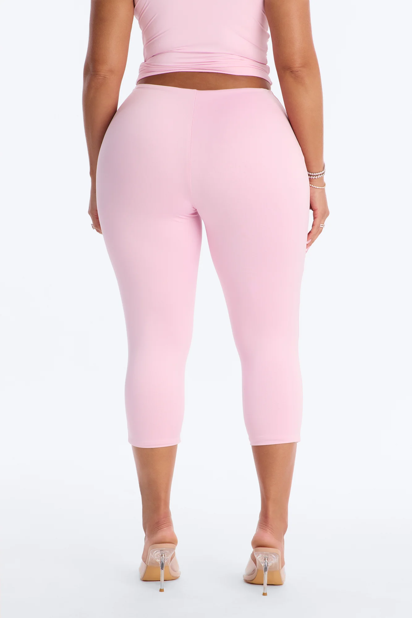Contour Double Lined Capri Pant - Light Pink - Image 4