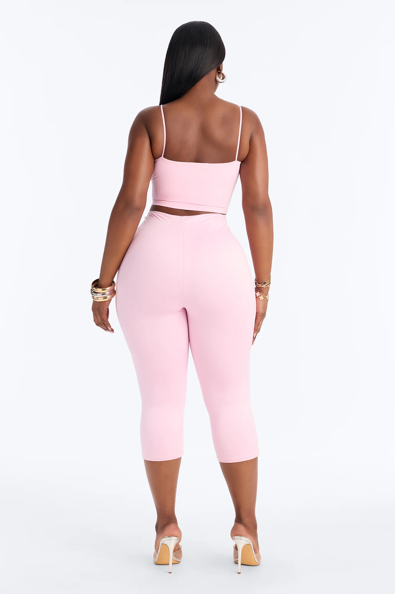 Contour Double Lined Capri Pant - Light Pink - Image 8