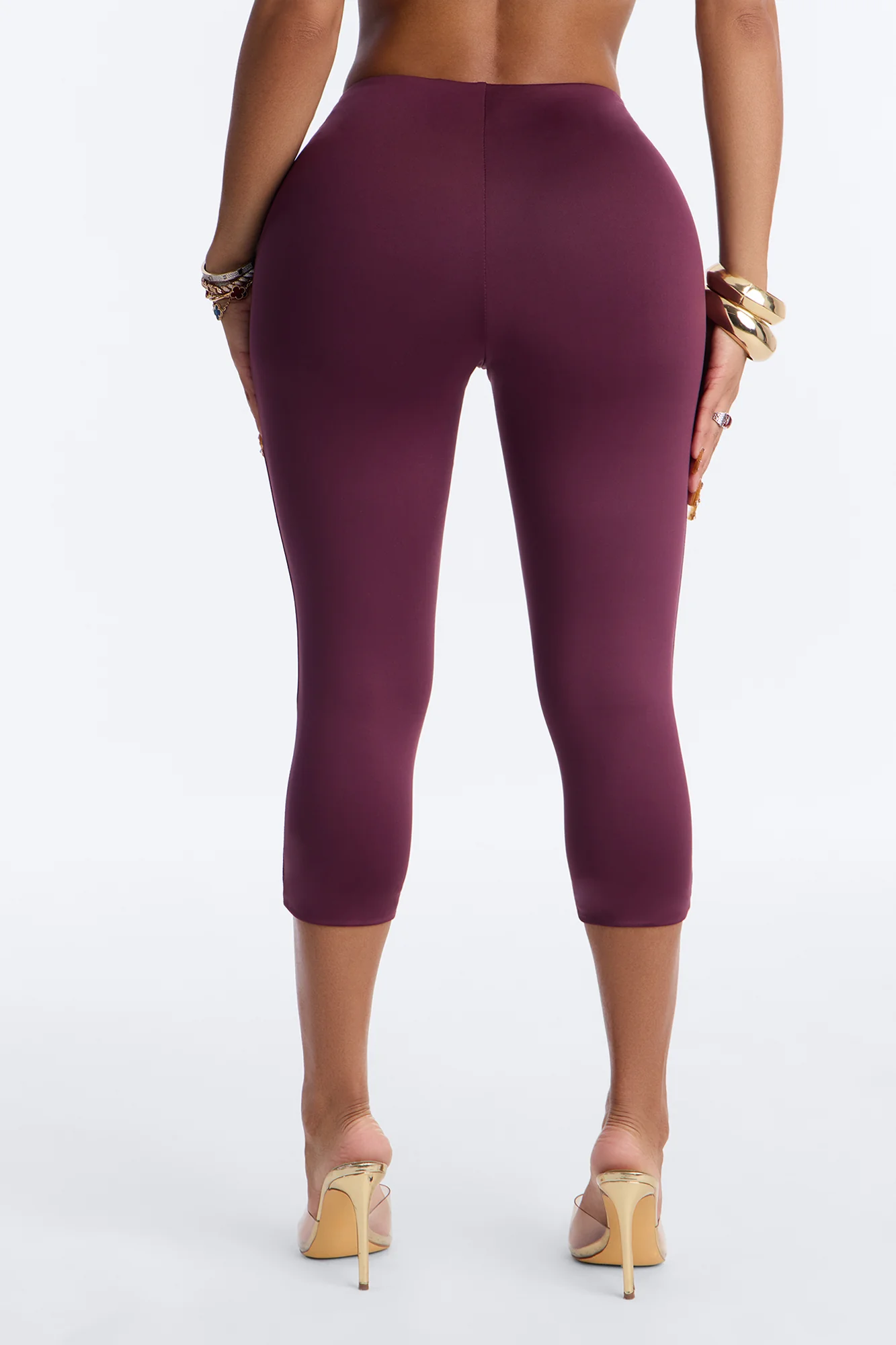 Contour Double Lined Capri Pant - Plum - Image 3