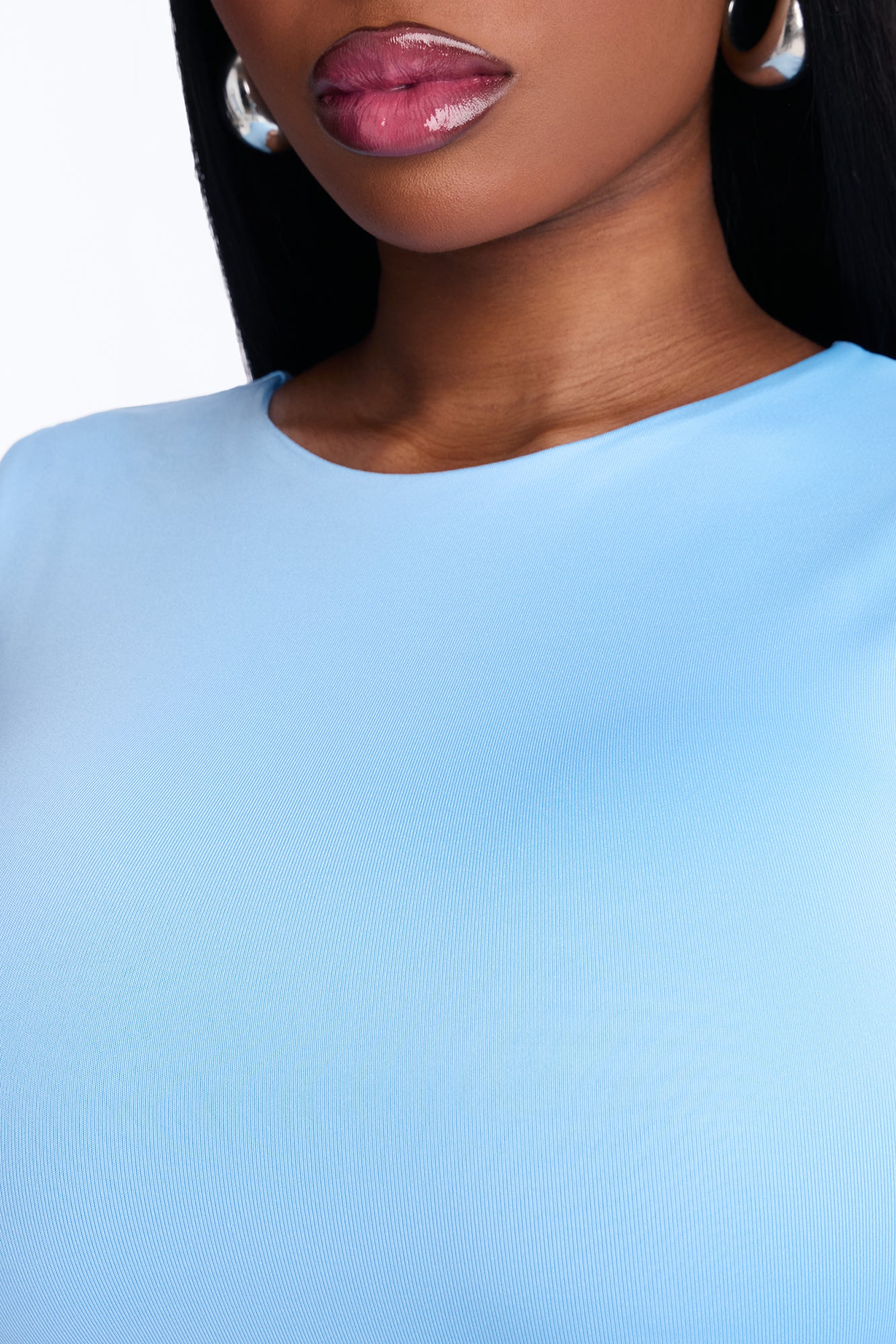Contour Double Lined Crew Neck Sleeveless Maxi Dress - Light Blue - Image 6
