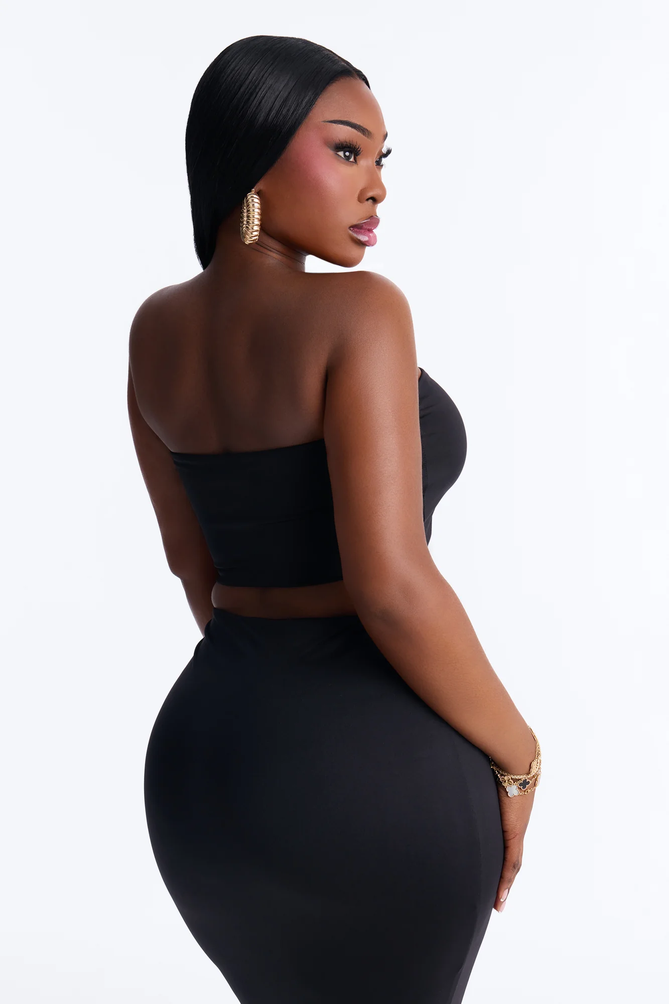 Contour Double Lined Strapless Bandeau Top - Black - Image 7